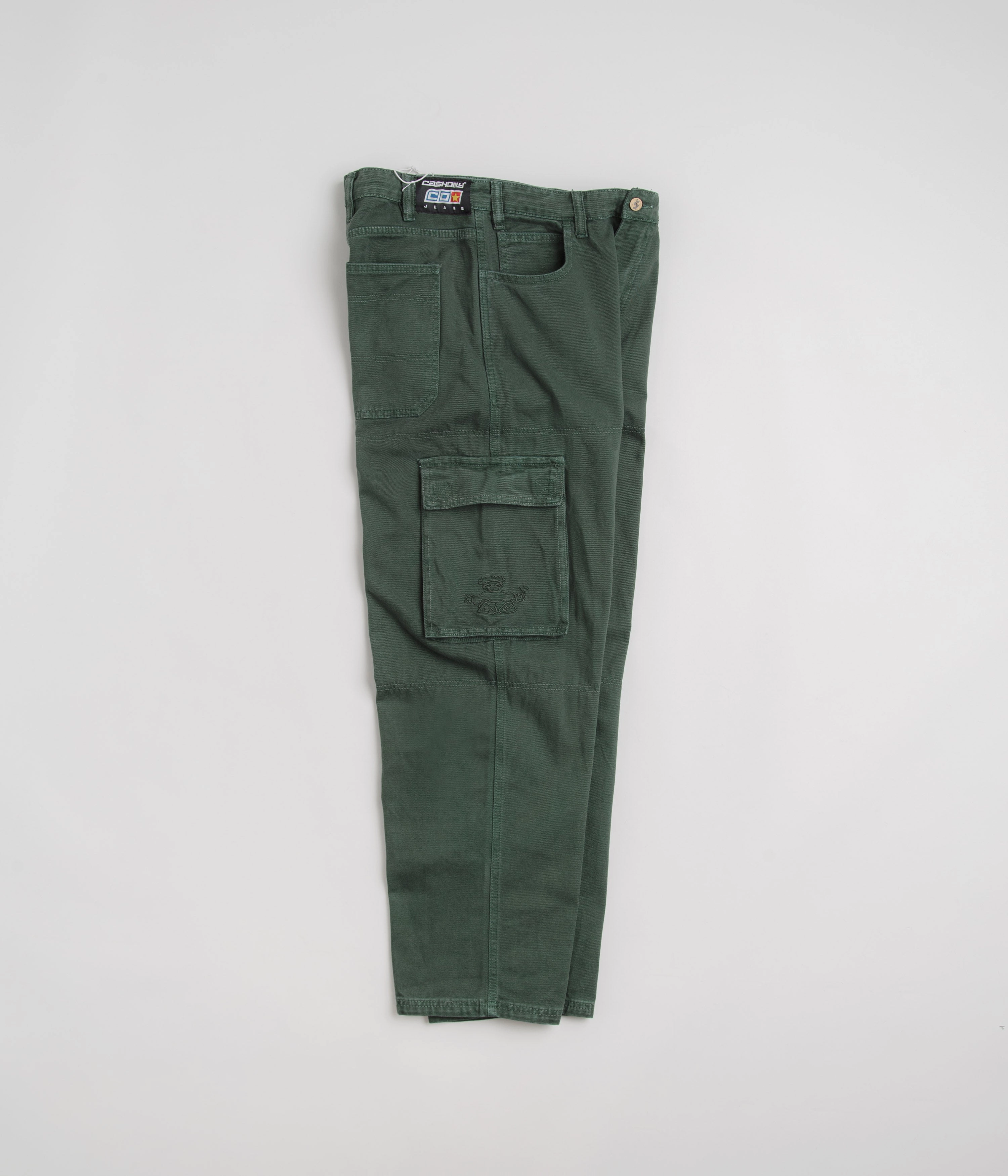 Cash Only Aleka Cargo Jeans - Green Wrinkle Free Fabric