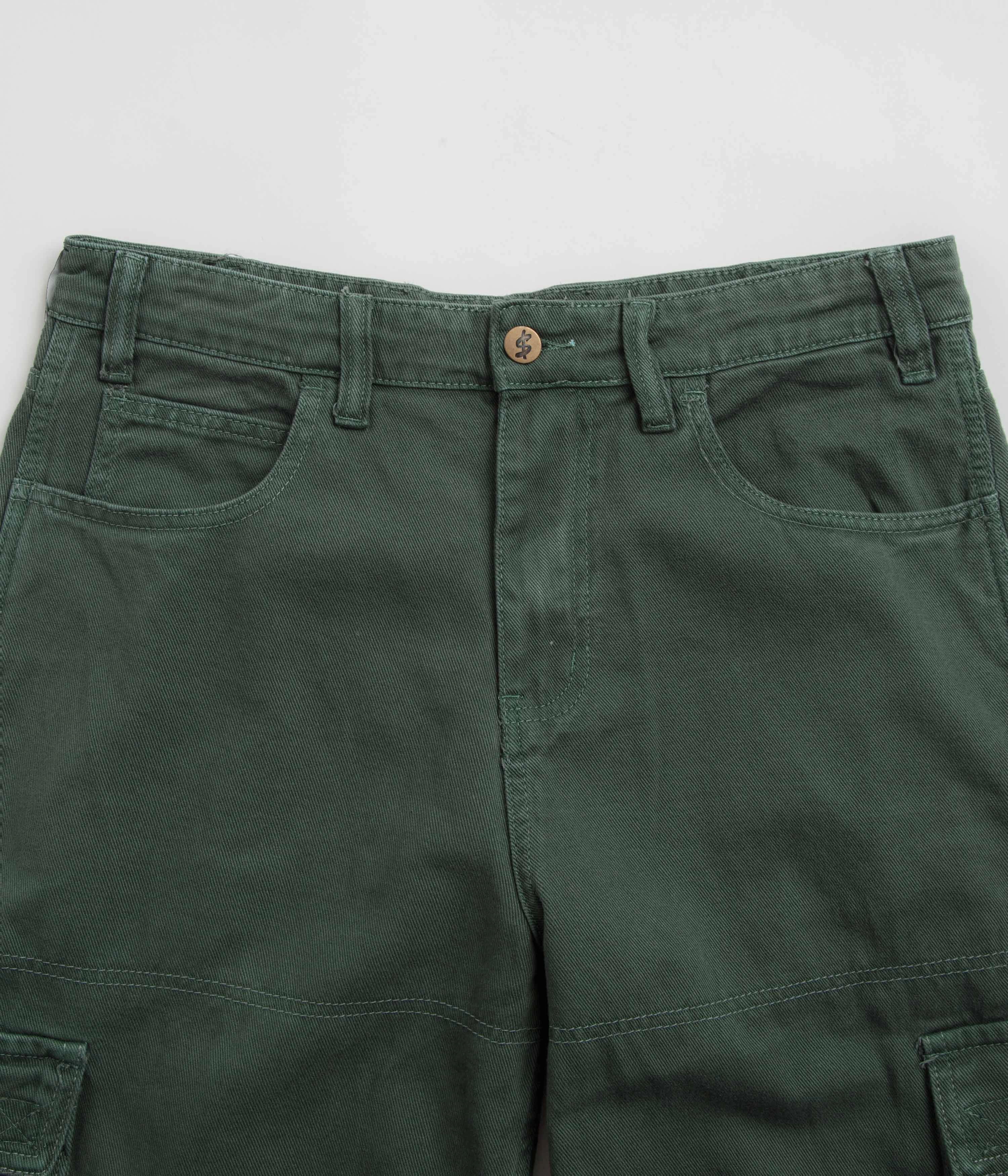 Hidden Pocket System Cash Only Aleka Cargo Jeans - Green