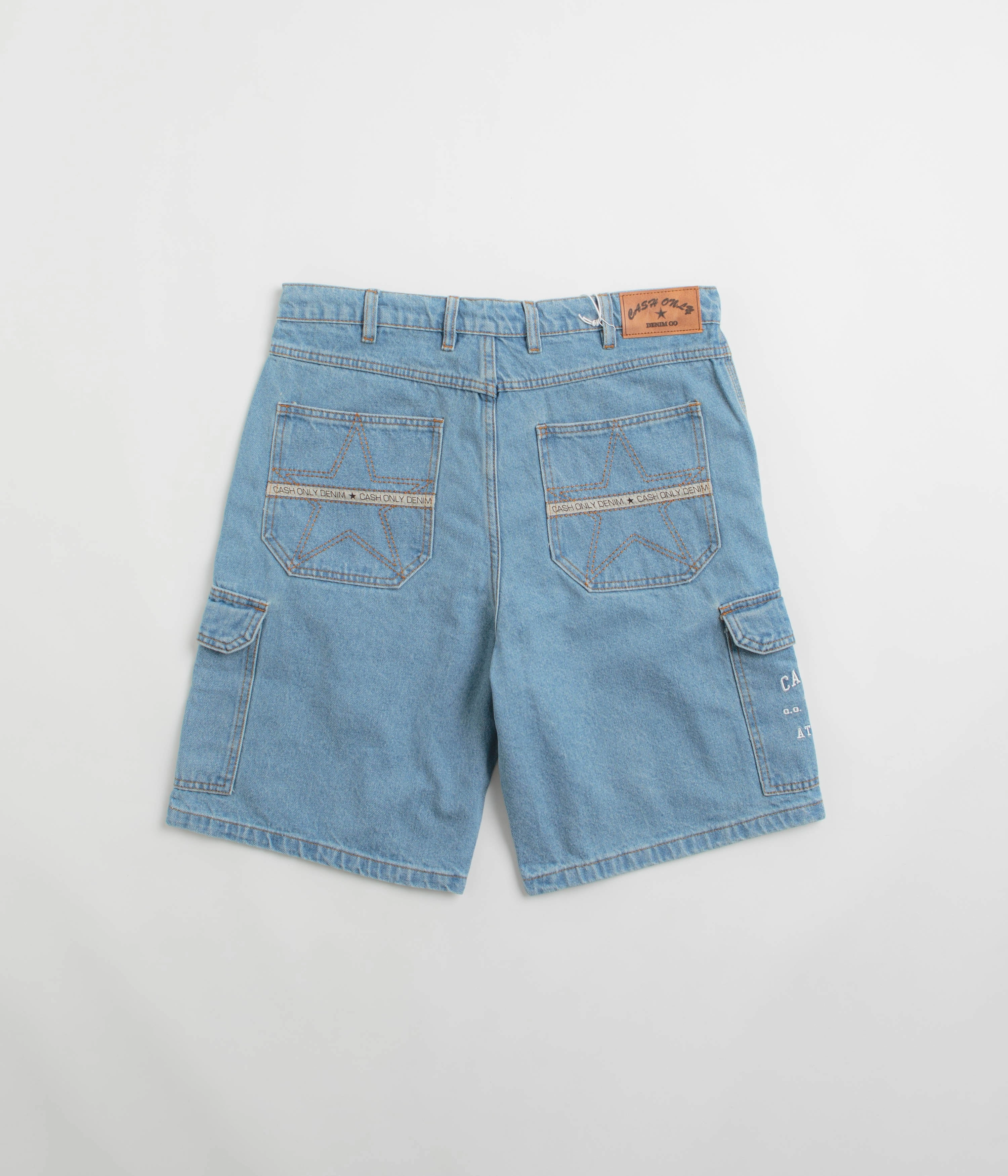 Cash Only Athletics Denim Shorts - Washed Indigo Moisture Wicking Fabric