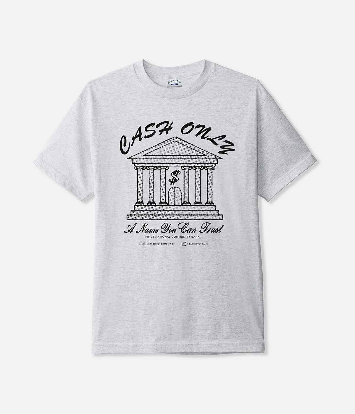 No Slip Shoulder Grip Cash Only Bank T-Shirt