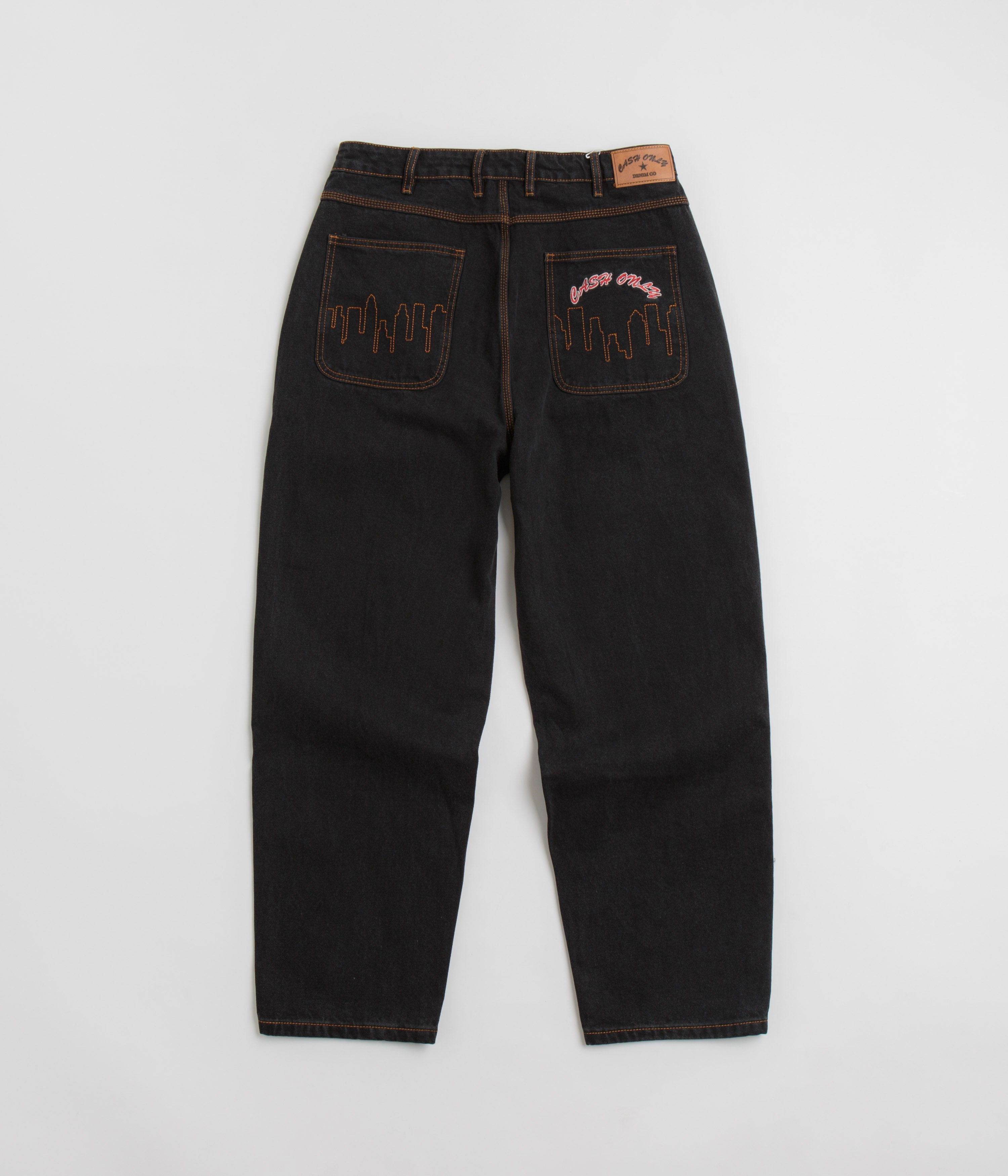 Cash Only Logo Baggy Jeans - Washed Black / Black Layered Wear
