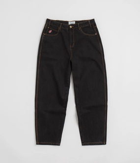 TaglessComfort Cash Only Logo Baggy Jeans - Washed Black / Black