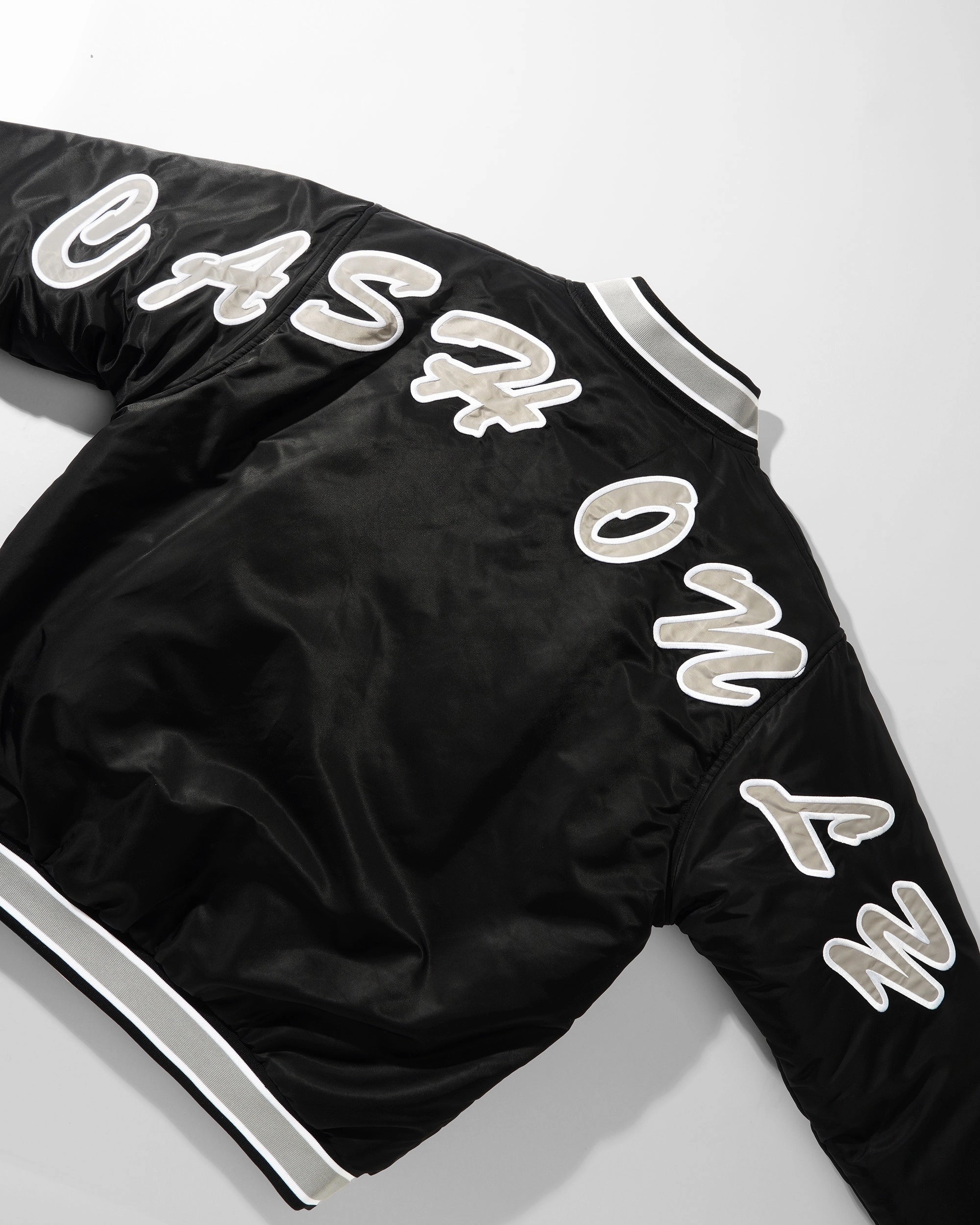 Lightweight Windbreaker Tech Cash Only Spell Out Bomber Jacket