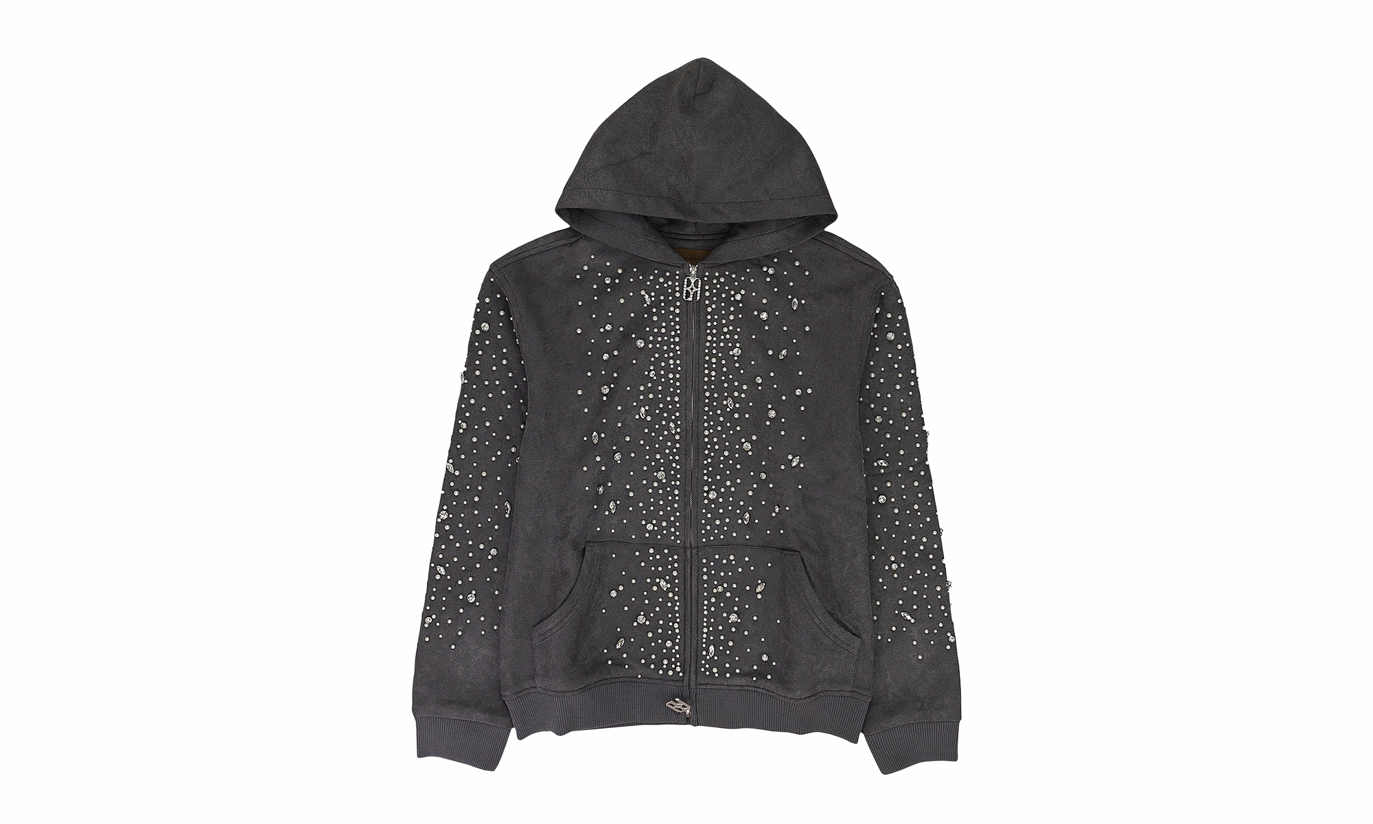 CASHEW BLOSSOM PEARL ZIPPER HOODIE "Grey"
