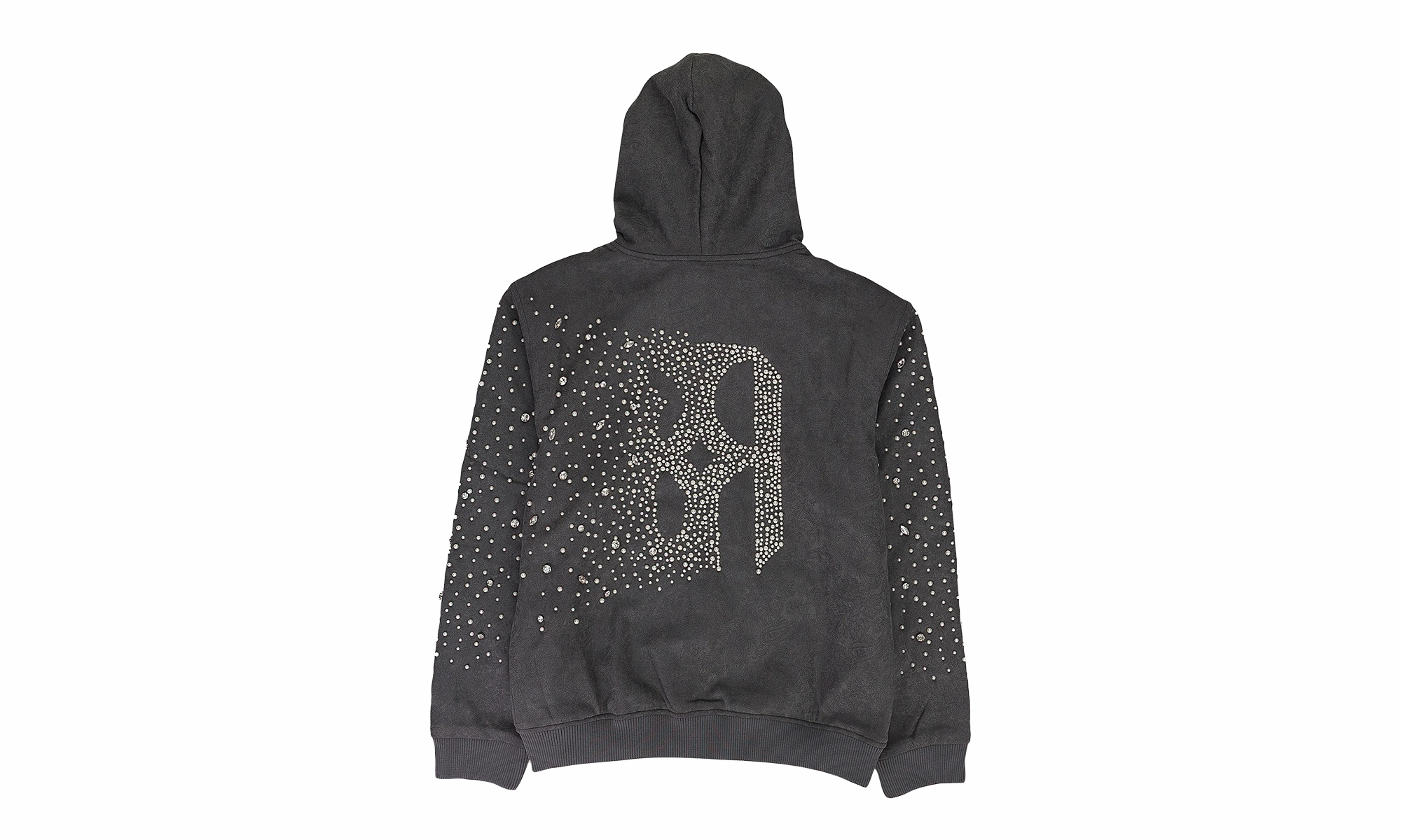 CASHEW BLOSSOM PEARL ZIPPER HOODIE "Grey"