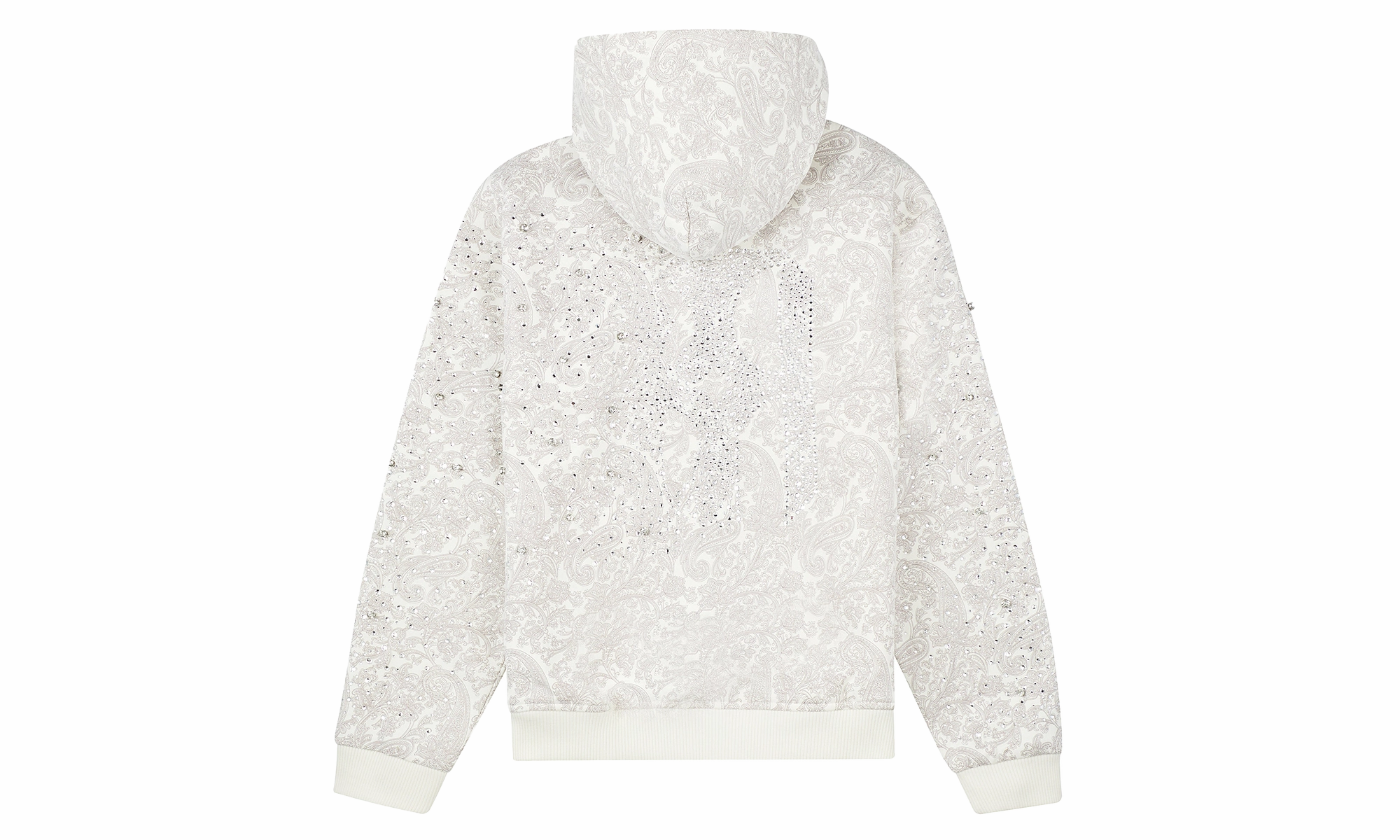 Cashew Blossom Pearl Zipper Hoodie "White"
