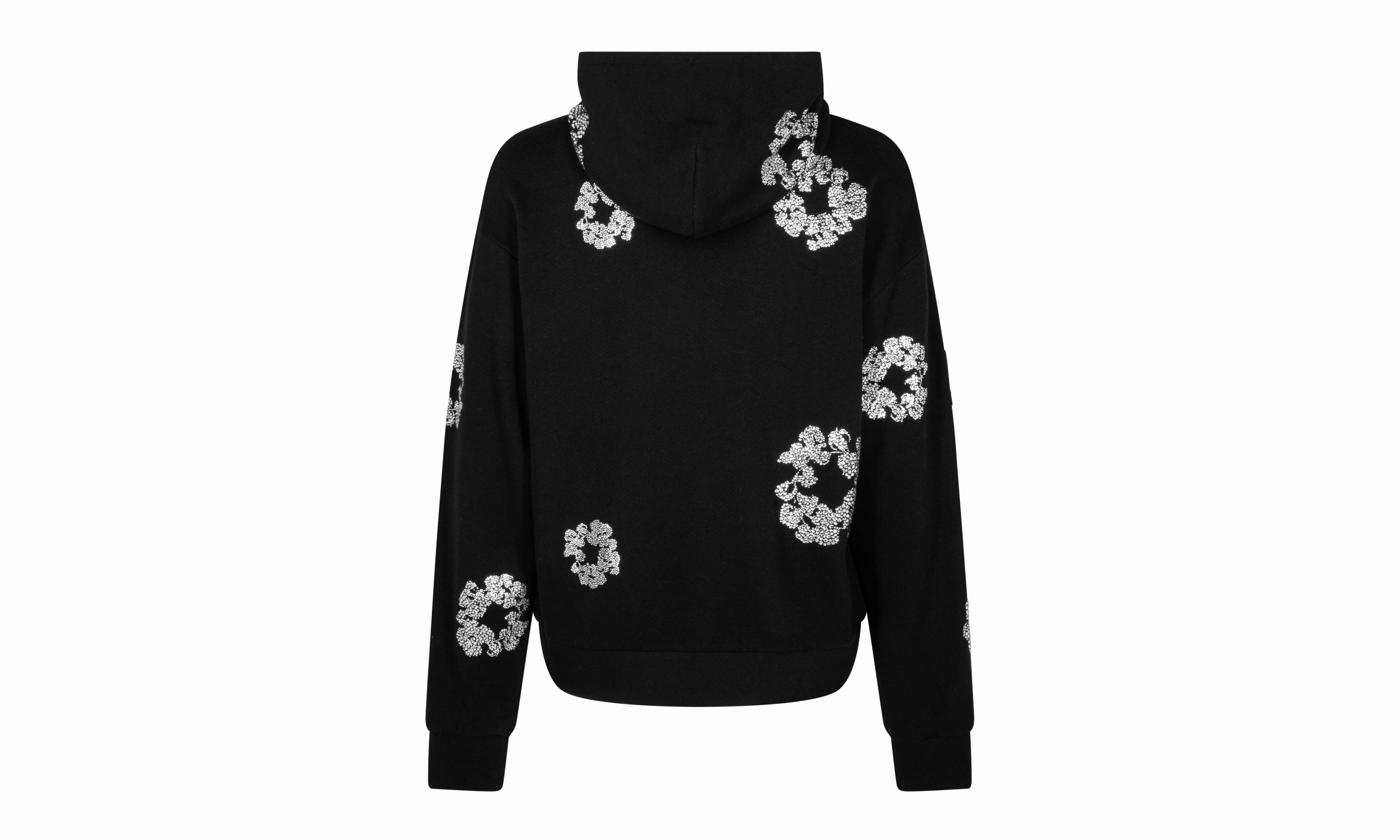 Cashmere Swarovski Cotton Wreath Zip Hoodie "Black"