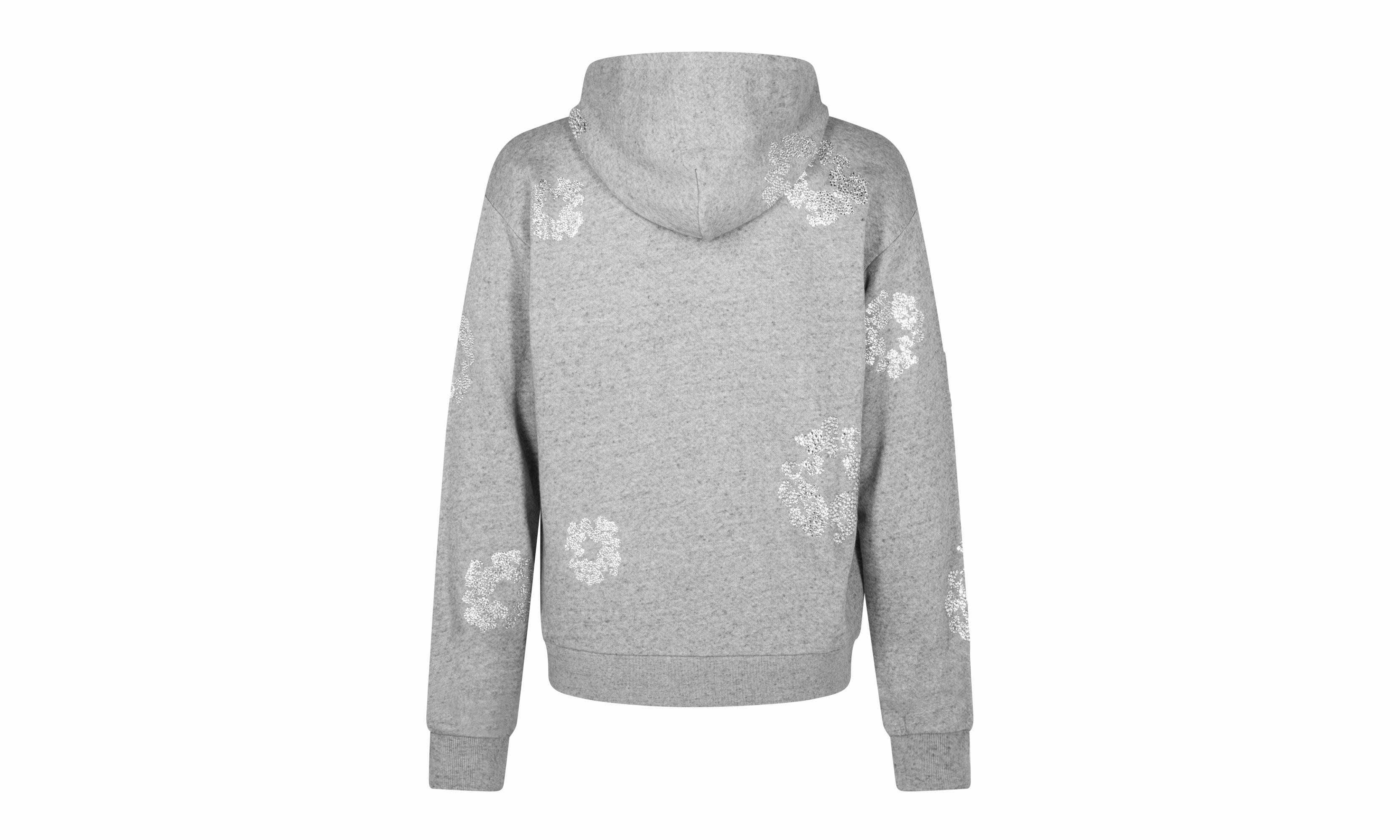 Cashmere Swarovski Cotton Wreath Zip Hoodie "Grey"