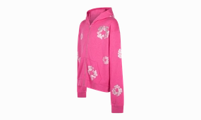 Cashmere Swarovski Cotton Wreath Zip Hoodie "Pink"