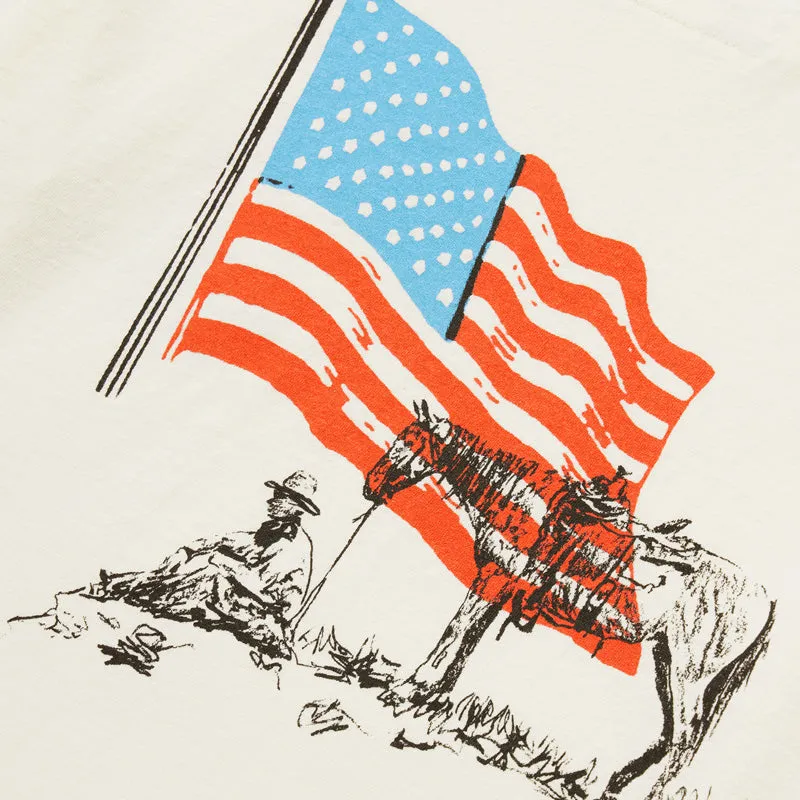 monogram One Of These Days American Flag Tee - Bone