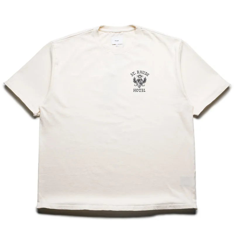 Elasticized long hem Rhude St. Rhude Seal Tee - Vintage White