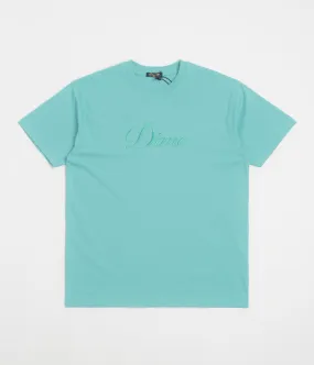 Beach Style Dime Cursive T-Shirt - Vintage Teal