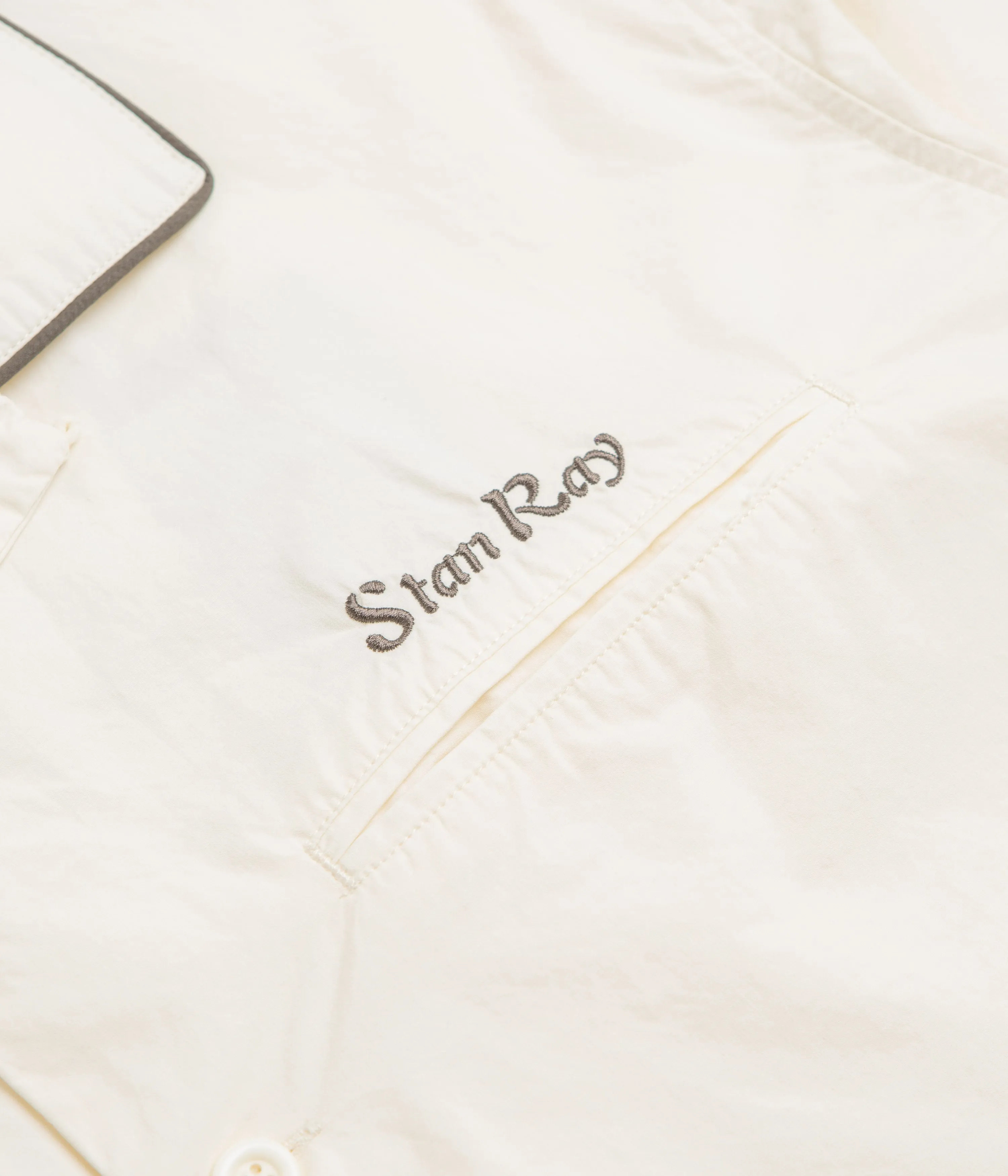 Stan Ray Short Sleeve Bowling Shirt - Natural / Matt Black Monochrome Palette