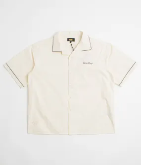 Stan Ray Short Sleeve Bowling Shirt - Natural / Matt Black Social Meetup Recycled Polyester Blend