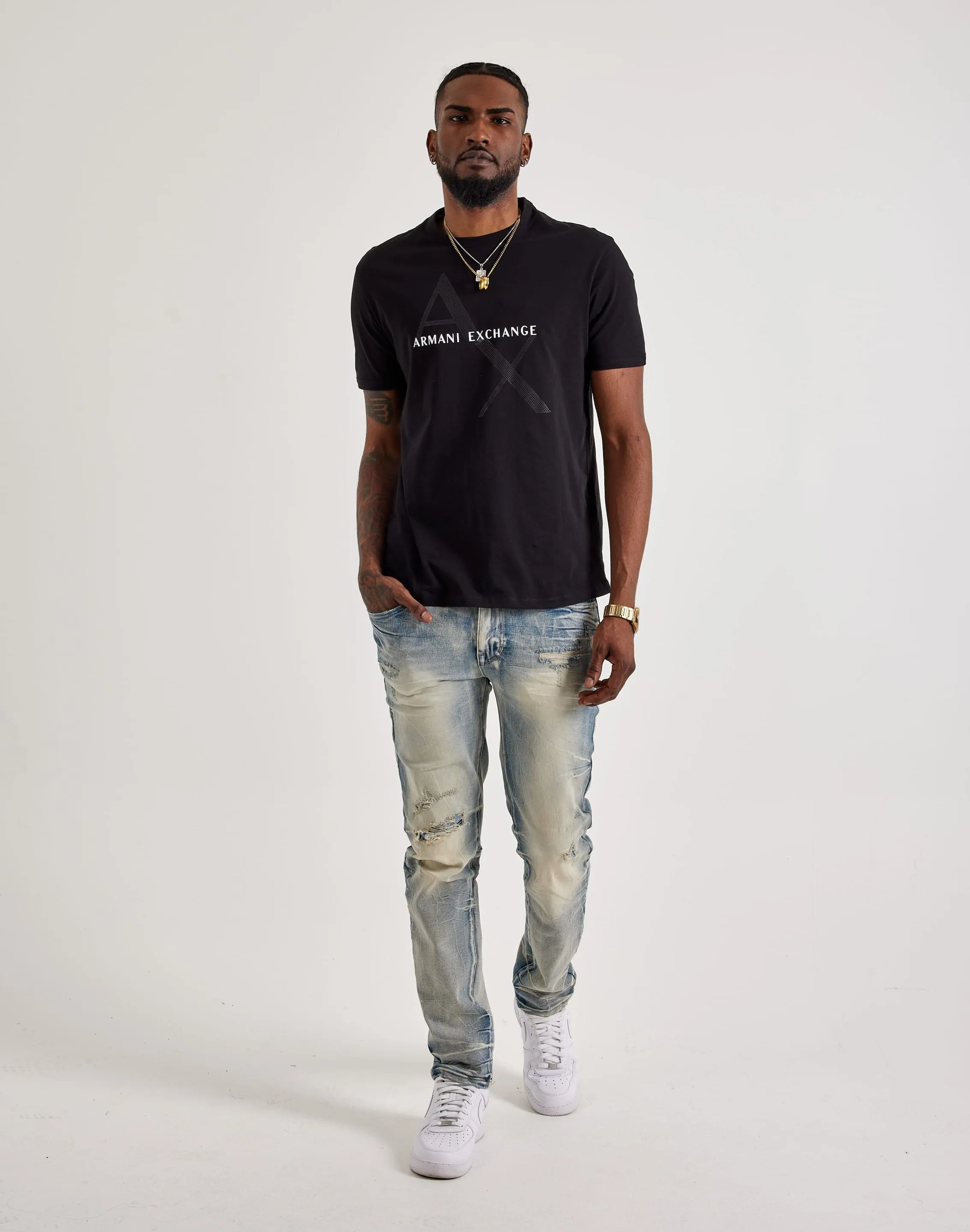 Armani Exchange Logo Tee Creative Glow