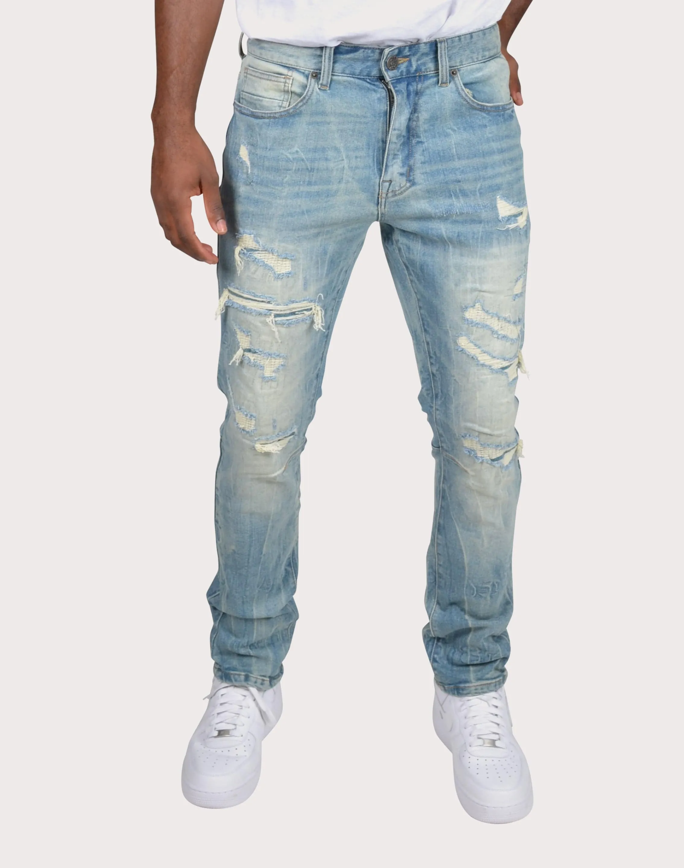 Grindhouse Slim Fit Taper Vintage Denim Jeans HighVisibility Trim