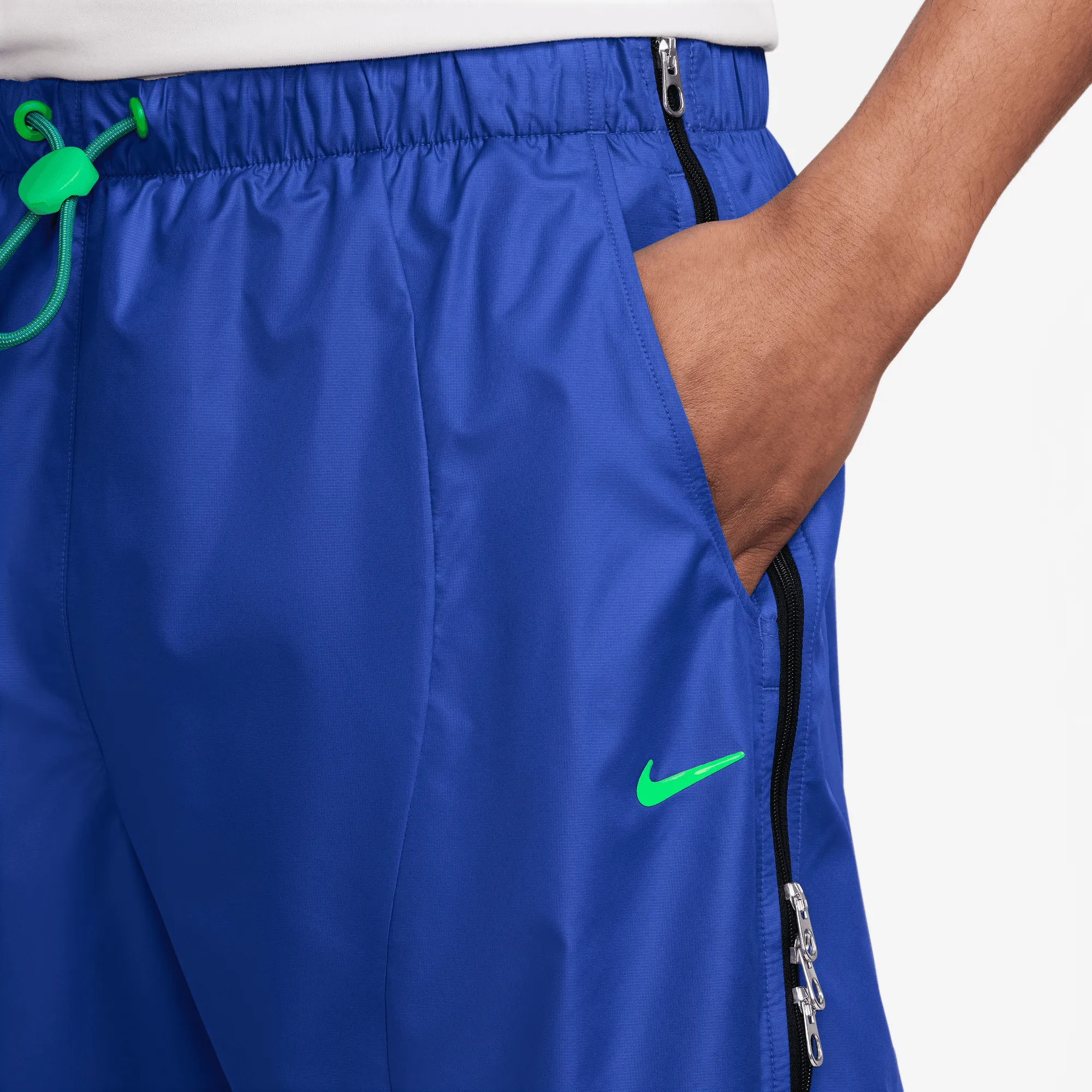 NonBindingCollar MultiPanelDesign PROJECT F.R.O.G SHORTS - HYPER ROYAL / GREEN SHOCK