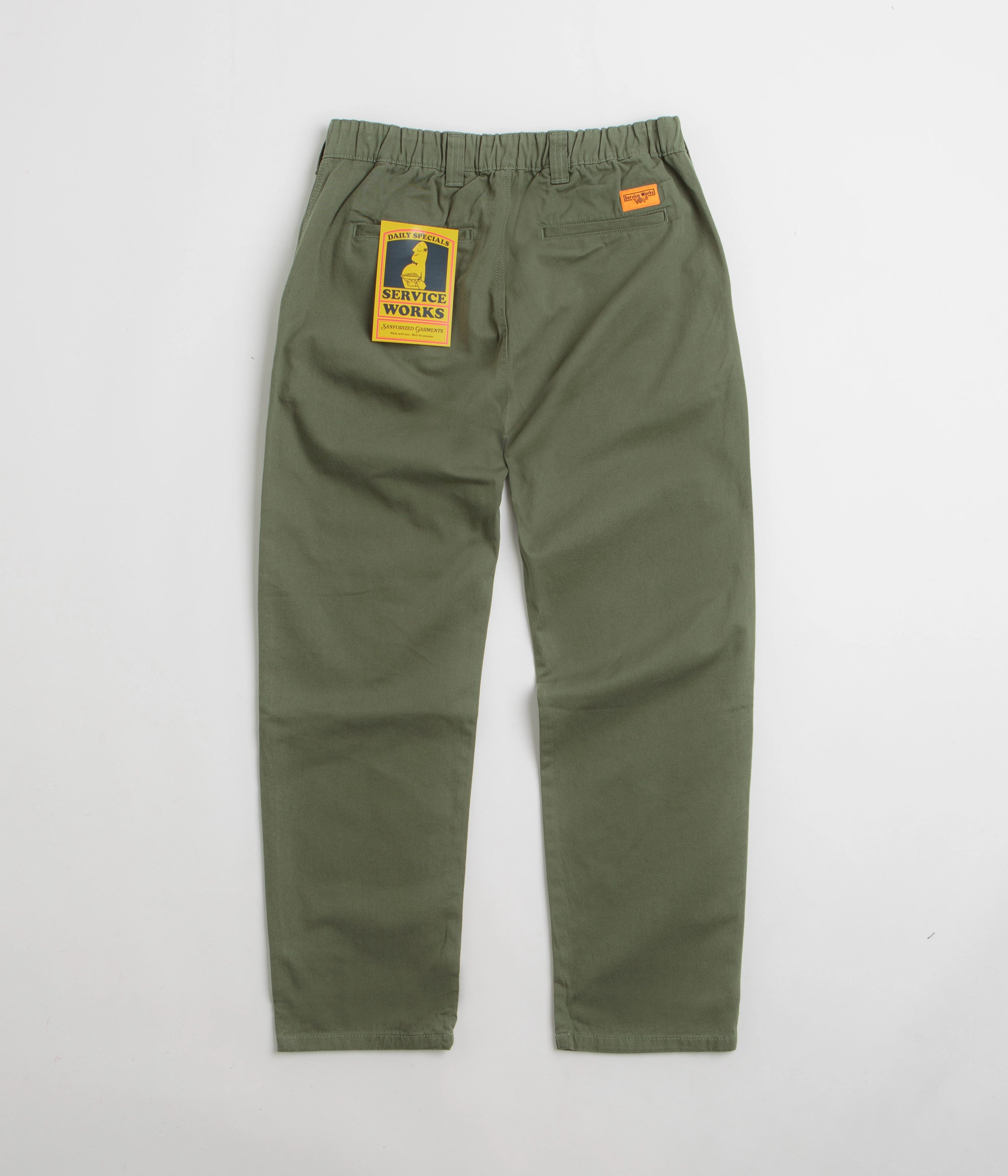 Compression Support Lining Service Works Drill Waiter Pants - Olive