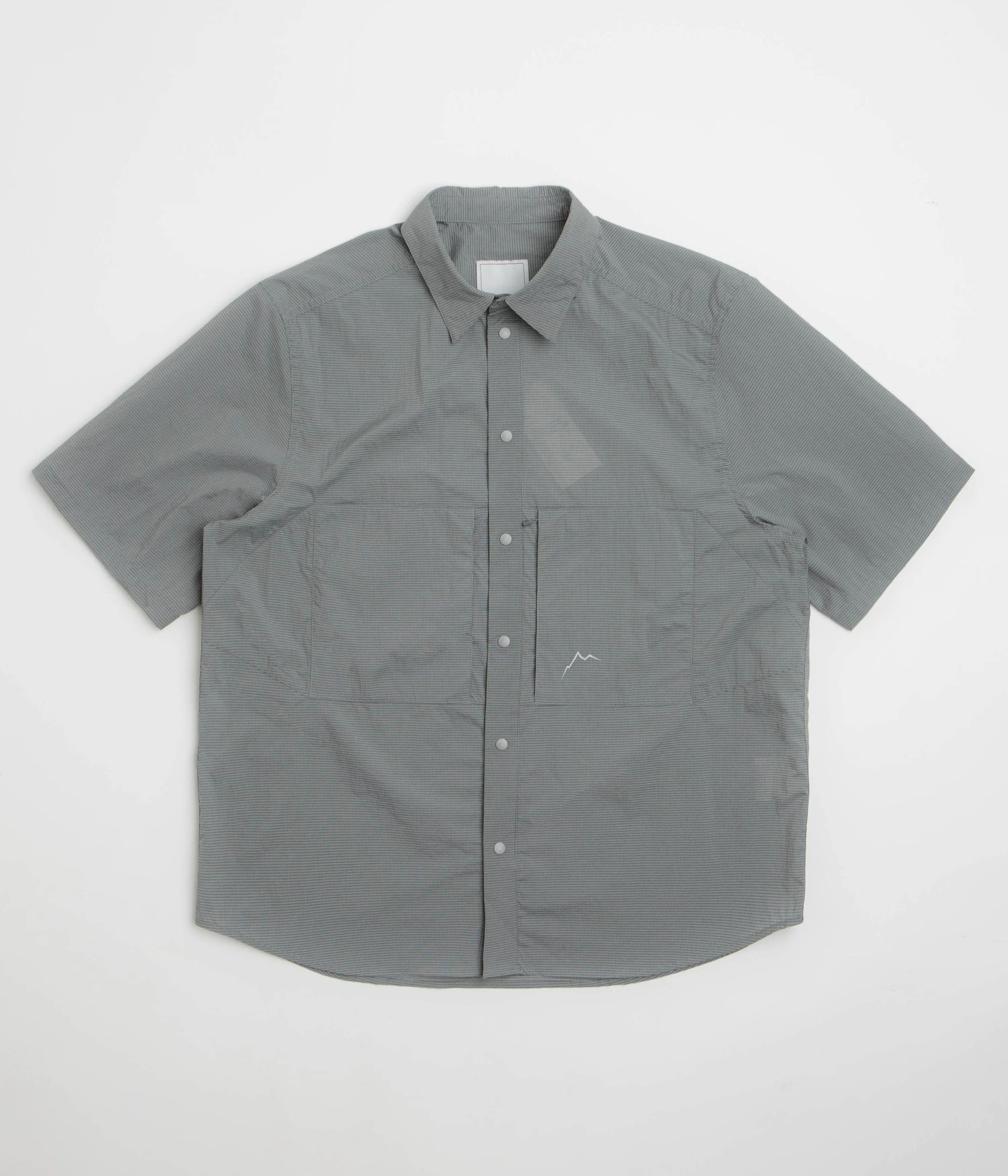 Flexible Placket Structure Cayl CHK 2Pocket Short Sleeve Shirt - Dark Grey