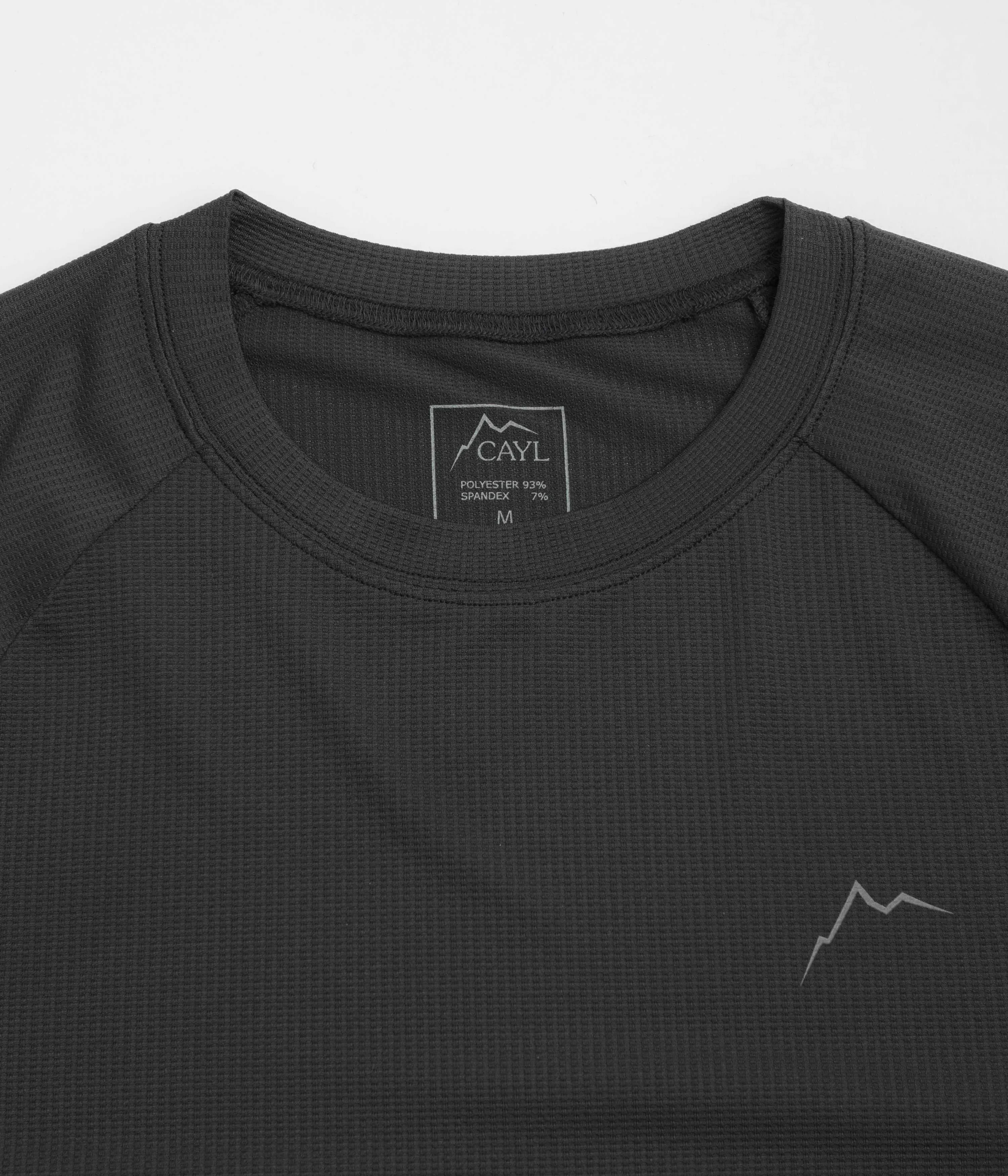Cayl Logo Air T-Shirt - Black Snowy day cycling event