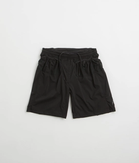 Double Layered Panels Cayl Nylon Trail Shorts - Black