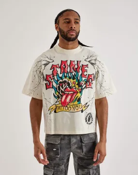 Central Mills Rolling Stones Cropped Tee Beach Ease Soul Ease