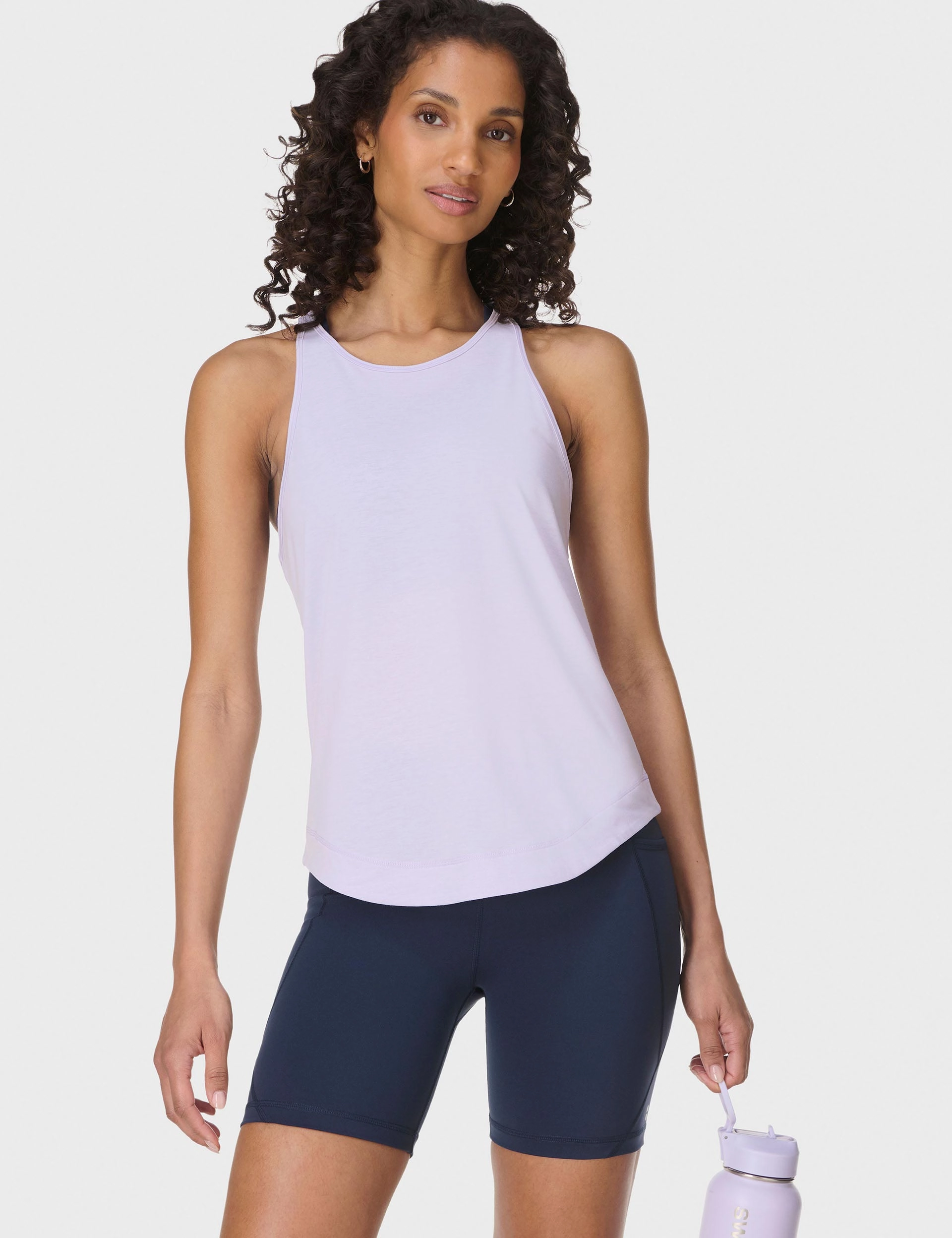 Breathe Easy Running Vest - Heather Purple Bound Edges