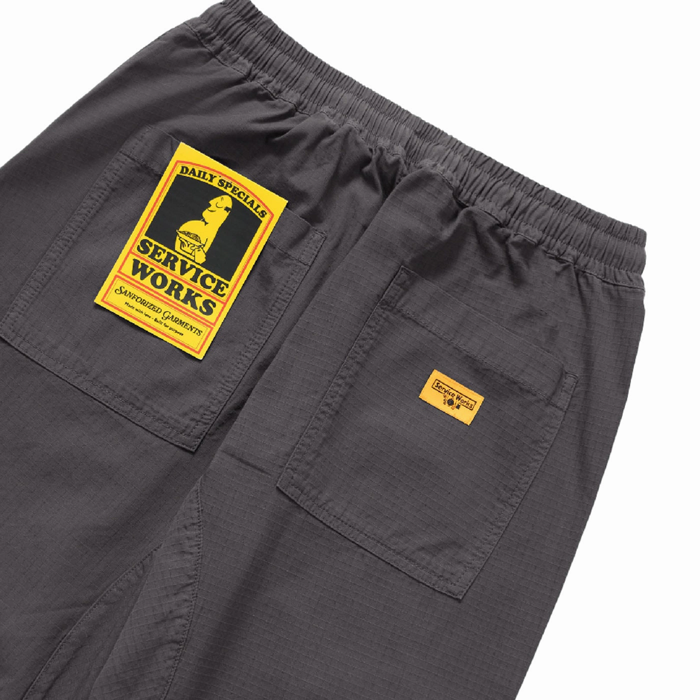 Service Works Ripstop Chef Pant - Washed Black Walk Friendly Lightweight Flex