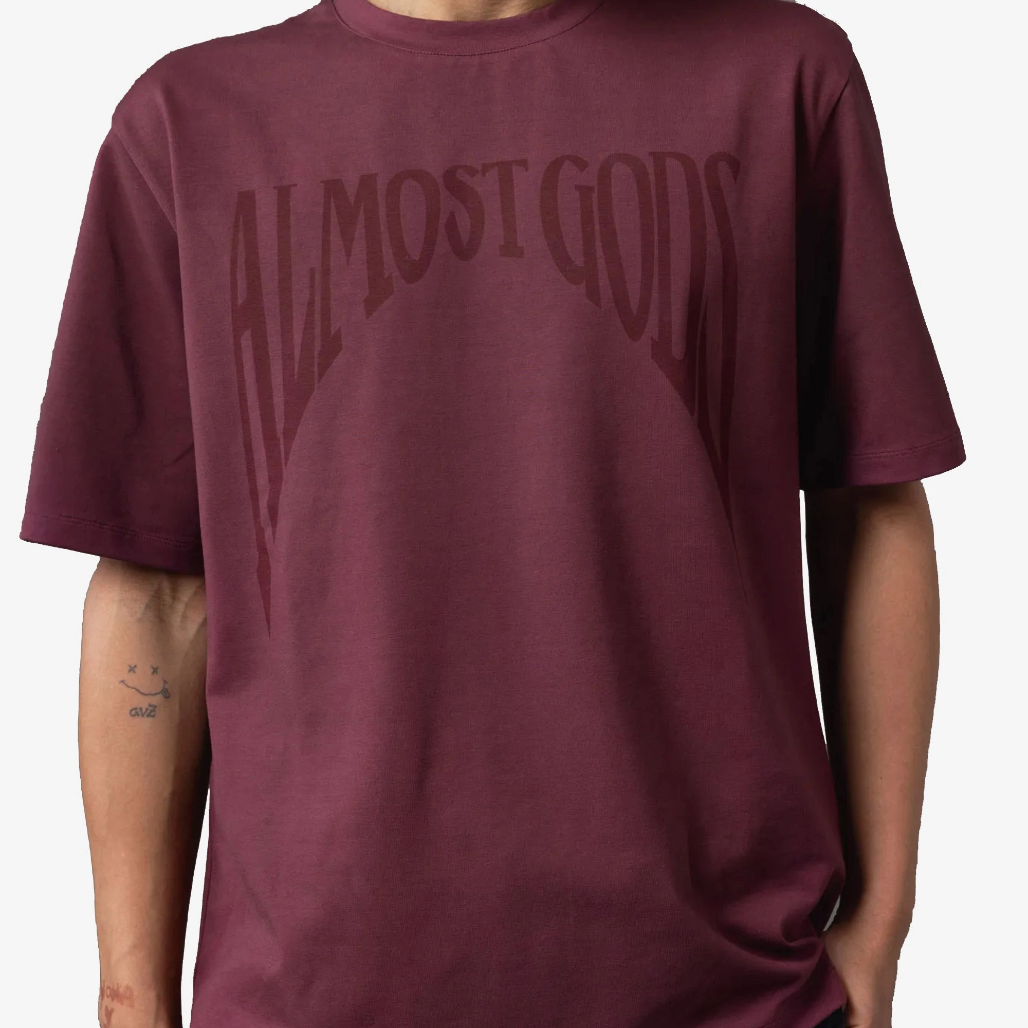Handmade Fit SustainableCertified ALMOST GODS | GOTHIC RELAXED TEE { PLUM