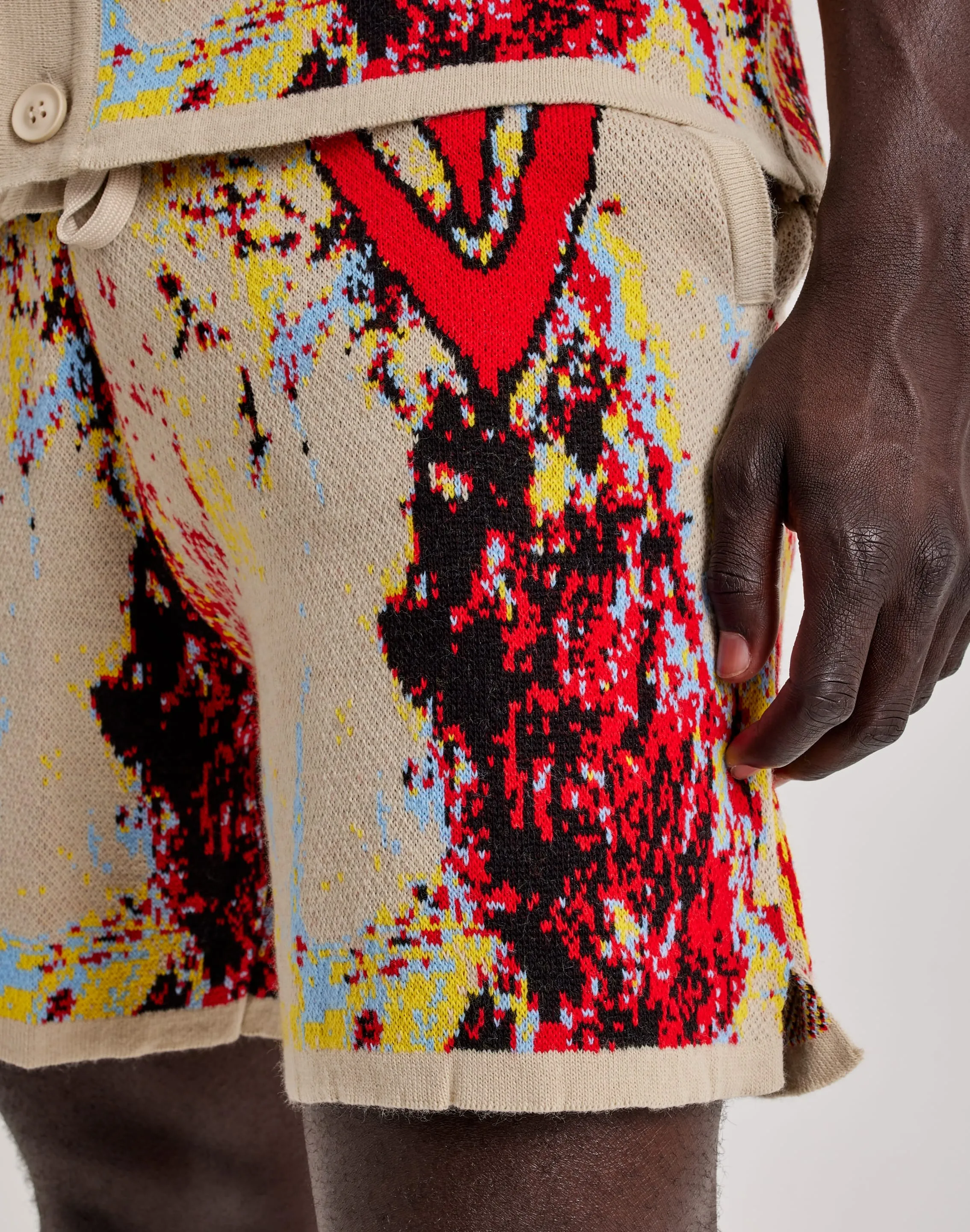 Chapter By Kohli Heart Paint Splatter Knit Shorts Glow Core
