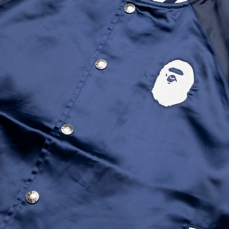 A Bathing Ape Nylon Varsity Jacket - Navy Popular Disseminate