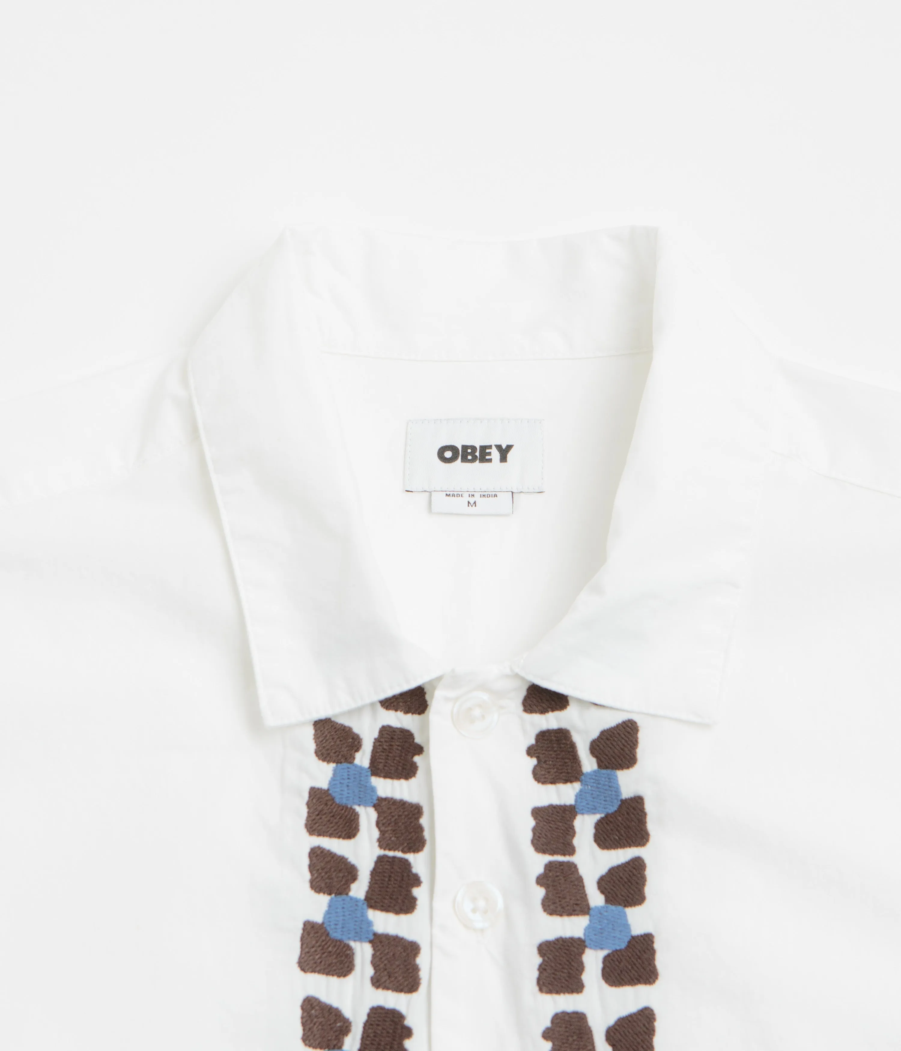 Obey Ruben Short Sleeve Shirt - White Multi Odor Resistant Plus Size