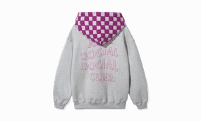 Checkered Flag Hoodie "Heather Grey w/ Pink"