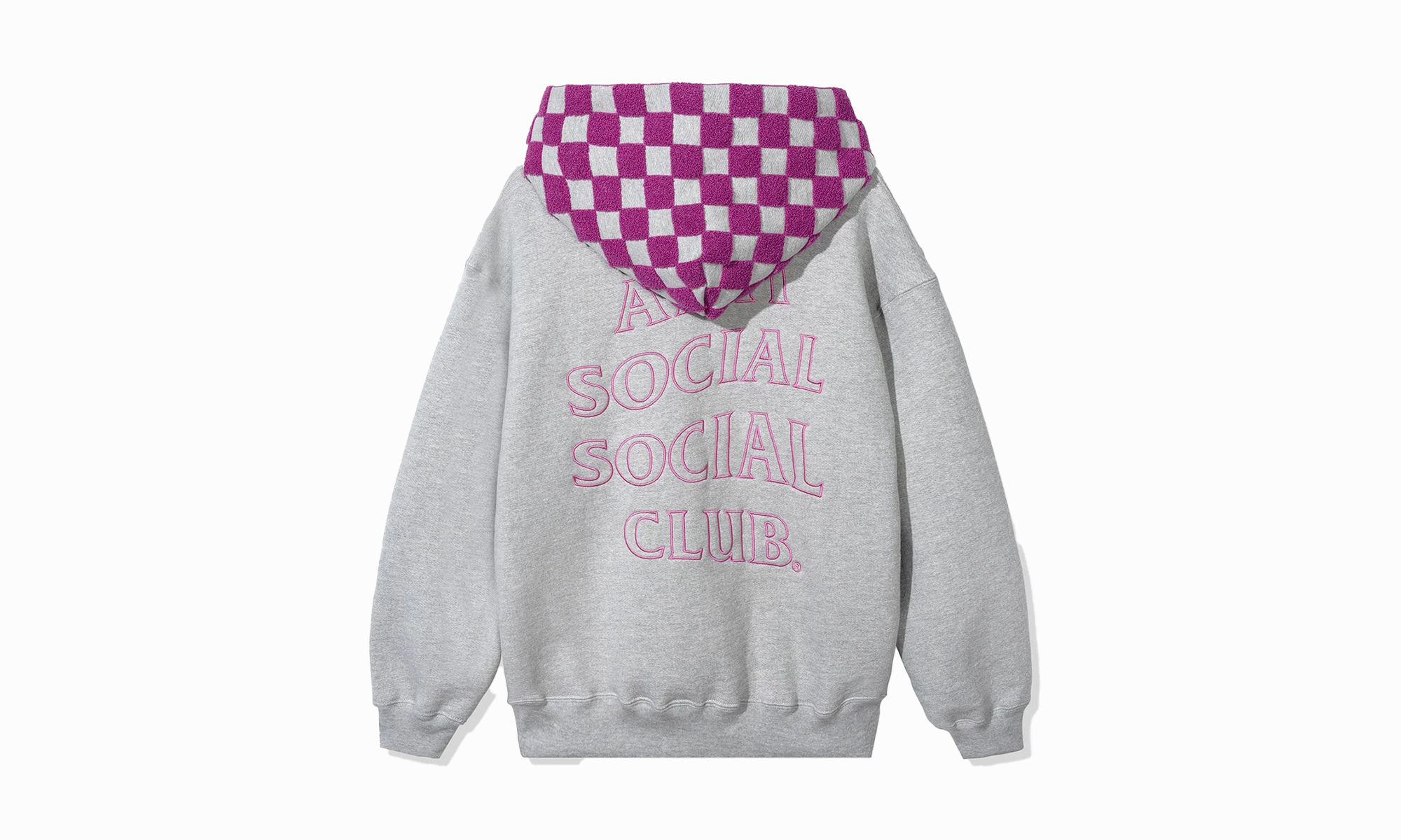 Checkered Flag Hoodie "Heather Grey w/ Pink"