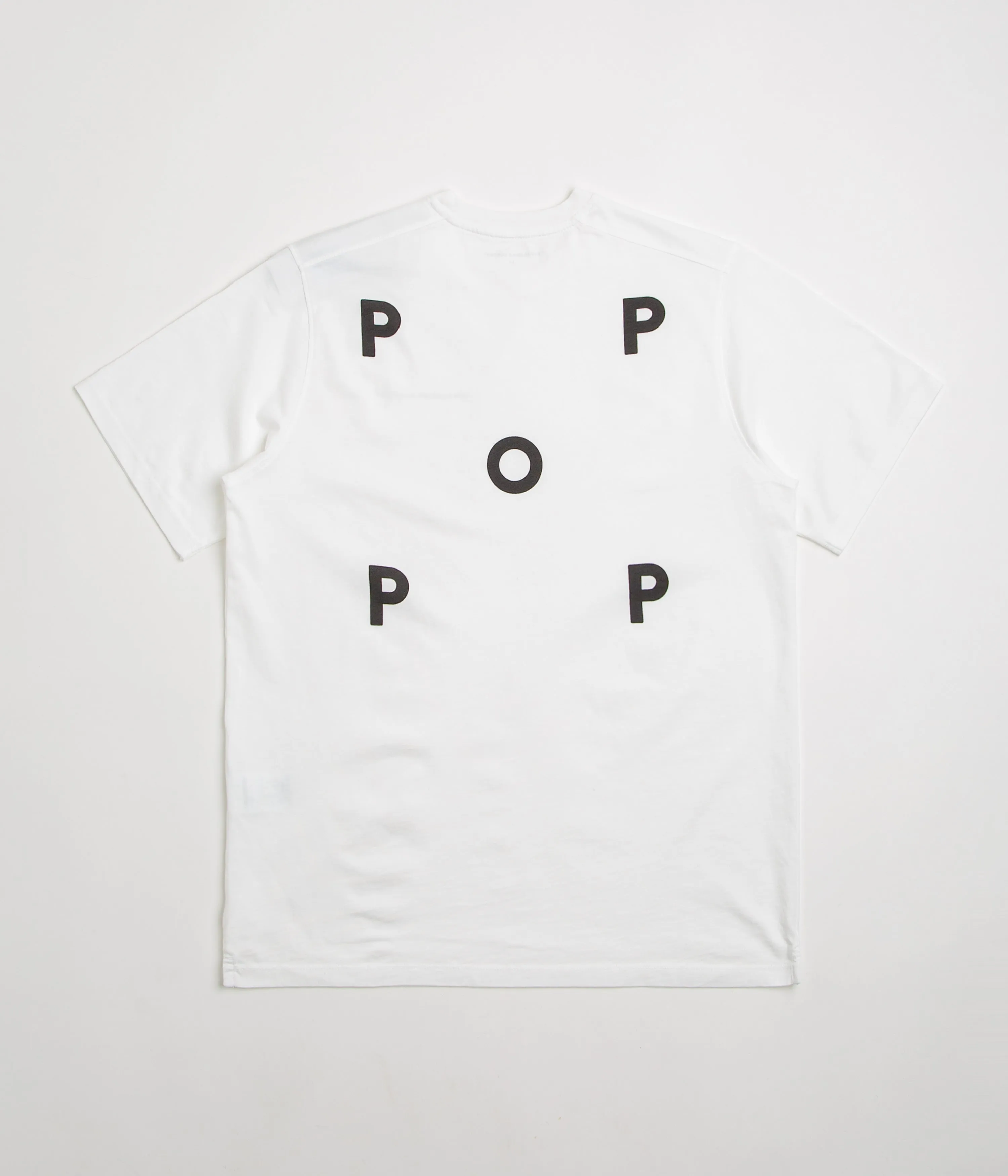 Pop Trading Company Logo T-Shirt - White / Black Fade Resistant