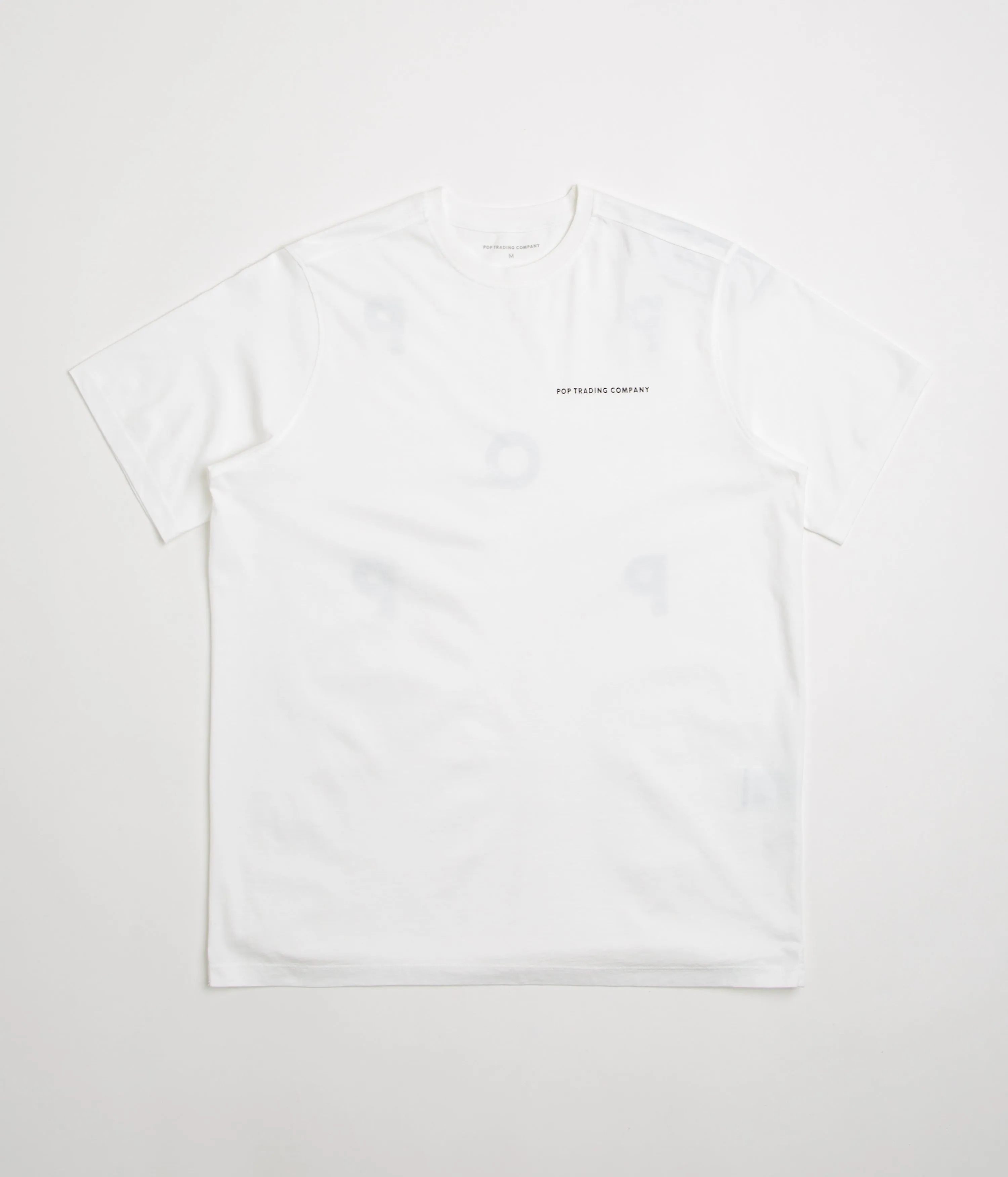 Pop Trading Company Logo T-Shirt - White / Black No Slip Sleeve Banding
