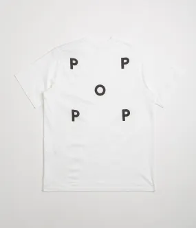Pop Trading Company Logo T-Shirt - White / Black Fade Resistant