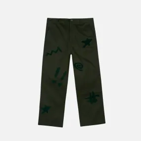 CHENILLE SYMBOLS FOUR POCKET PANT - DEEP GREEN Elegant Glow
