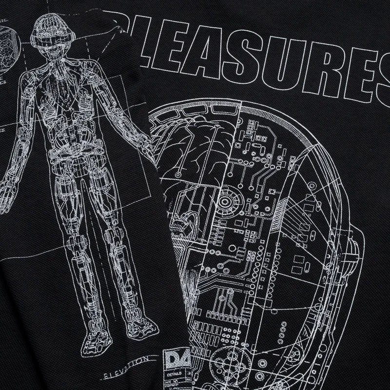 Weekend Outing Pleasures Schematic L/S Polo - Black