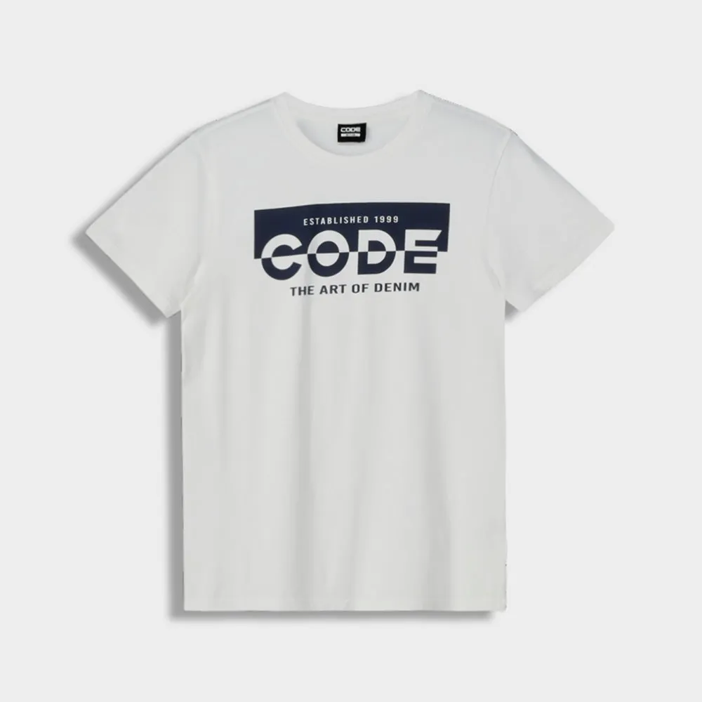 Code Mens Half Block Tee White QuickRelease Fasteners Easy Cool