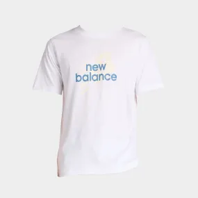 ChafeResistant Seams Royal Ease New Balance Mens Sport Angular Logo Tee White