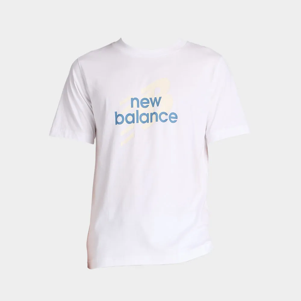SoftTouchLining New Balance Mens Sport Angular Logo Tee White