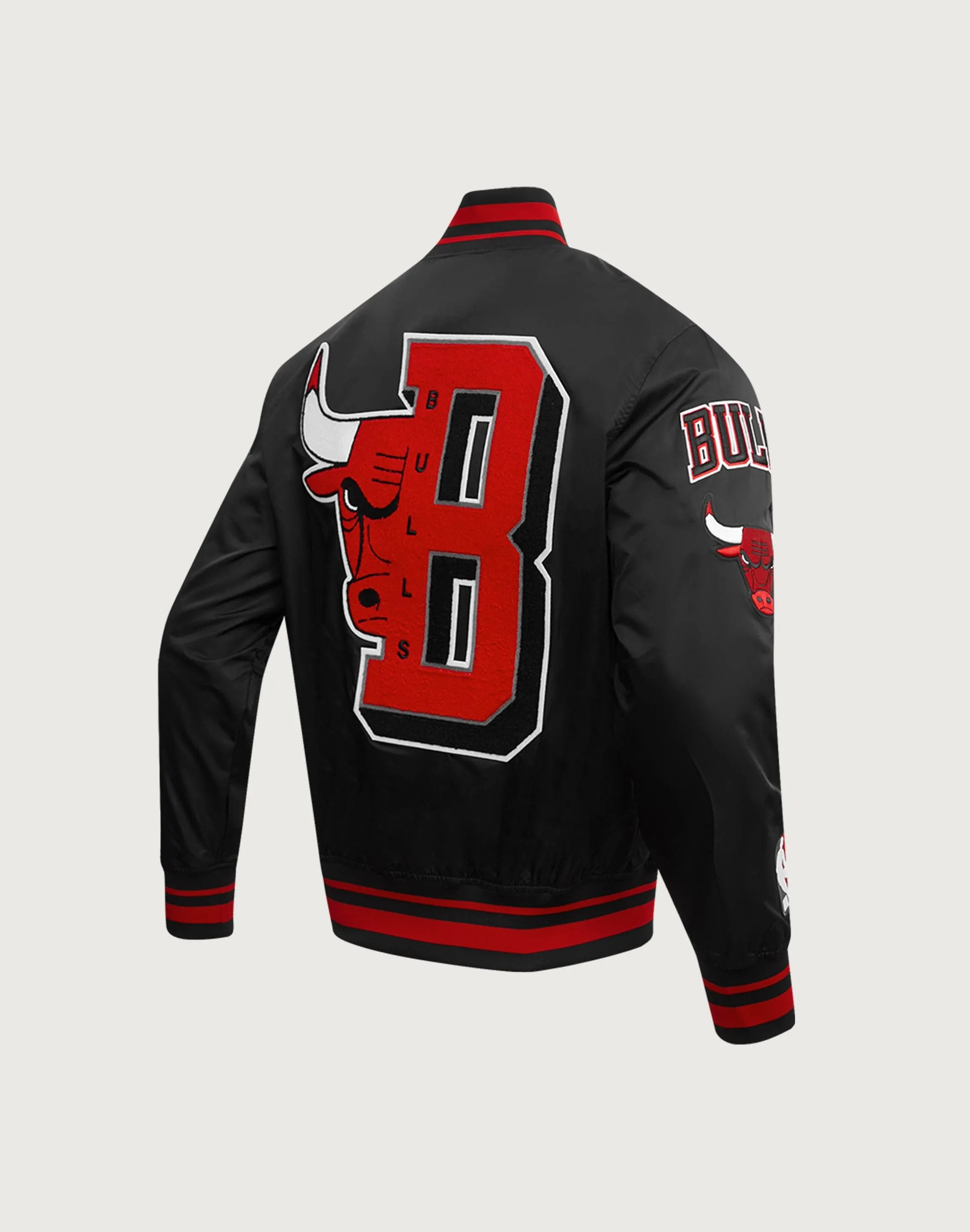 Pro Standard NBA Chicago Bulls Mashup Rib Satin Jacket TensionAdjustedWaistband Eco Wear