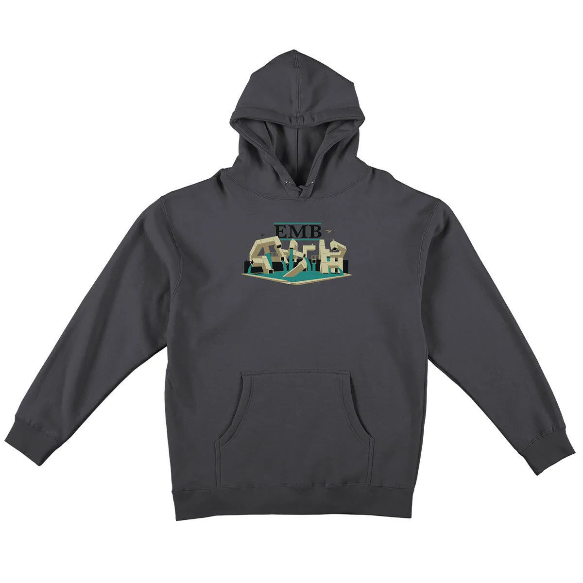 Hare like Fleece Lined Real - EMB Hoodie Charcoal