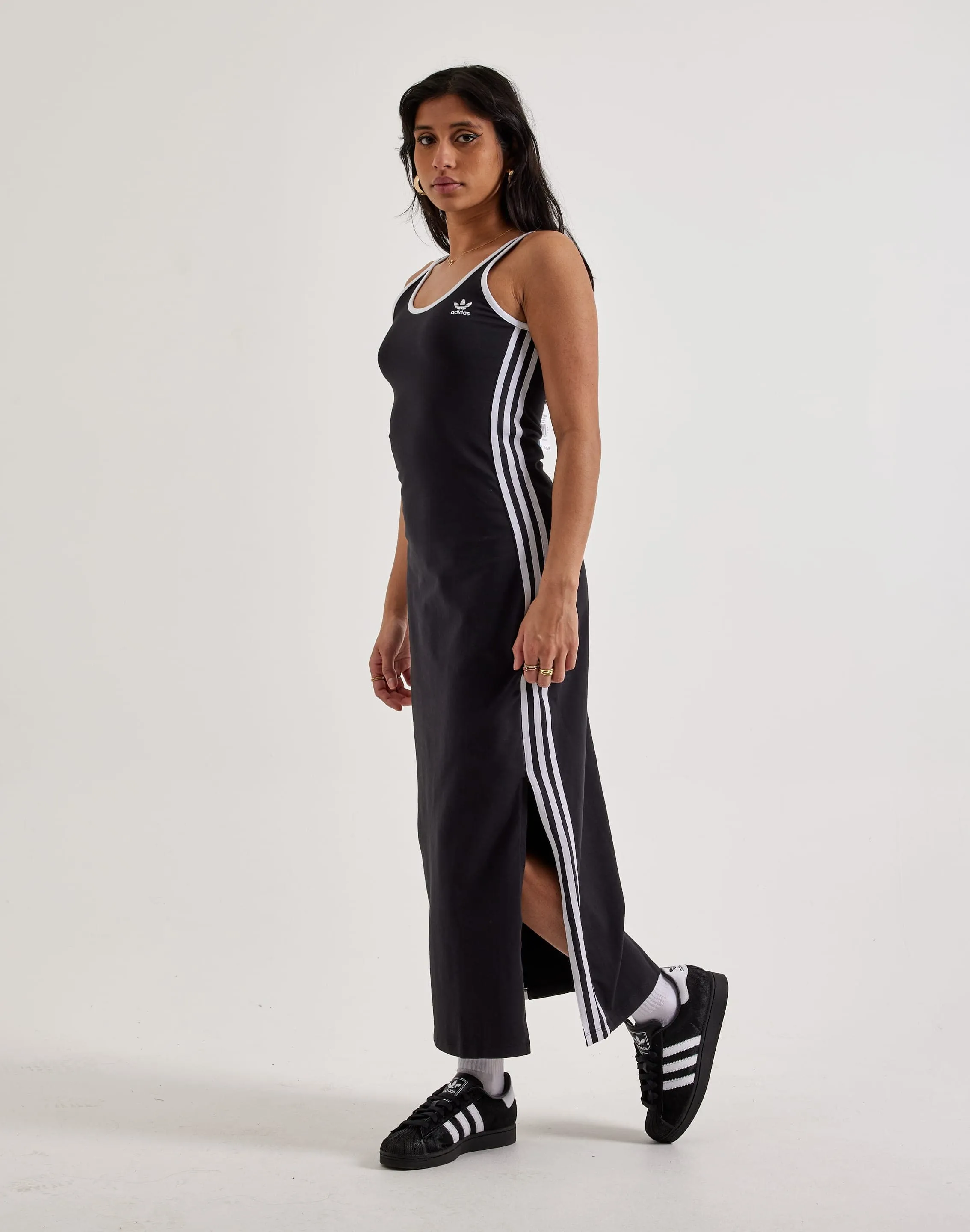 Adidas Adicolor 3-Stripes Tank Maxi Dress ZeroRestrictionMobility StainReleaseCoating