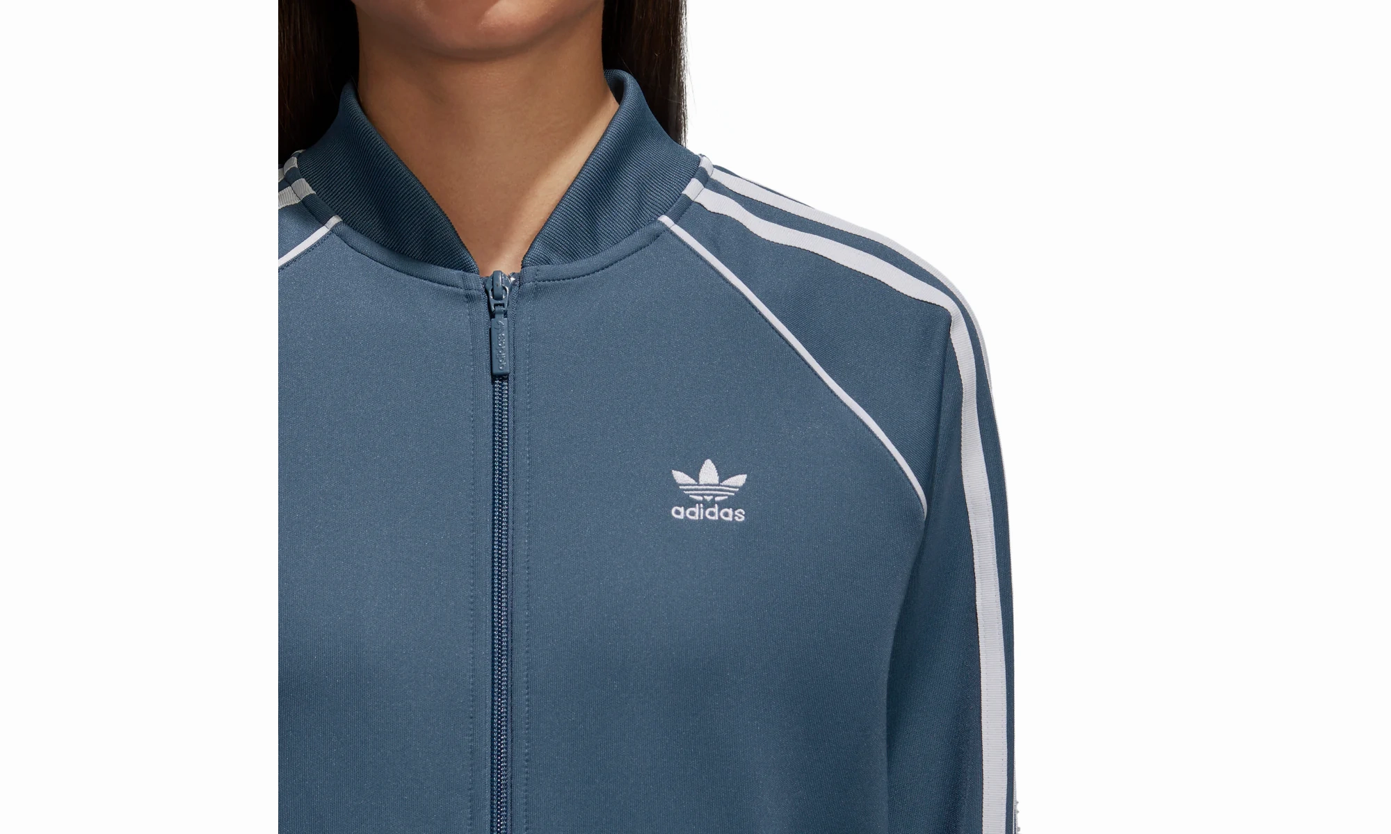 AntiPillingFabric Superstar Track Top "Dark Steeel / White"