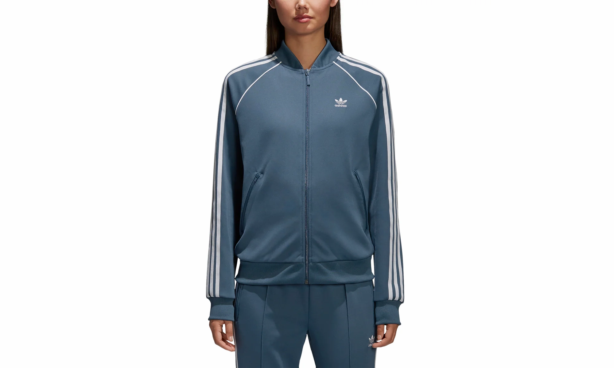 Layer Safe Crown Fit Superstar Track Top "Dark Steeel / White"