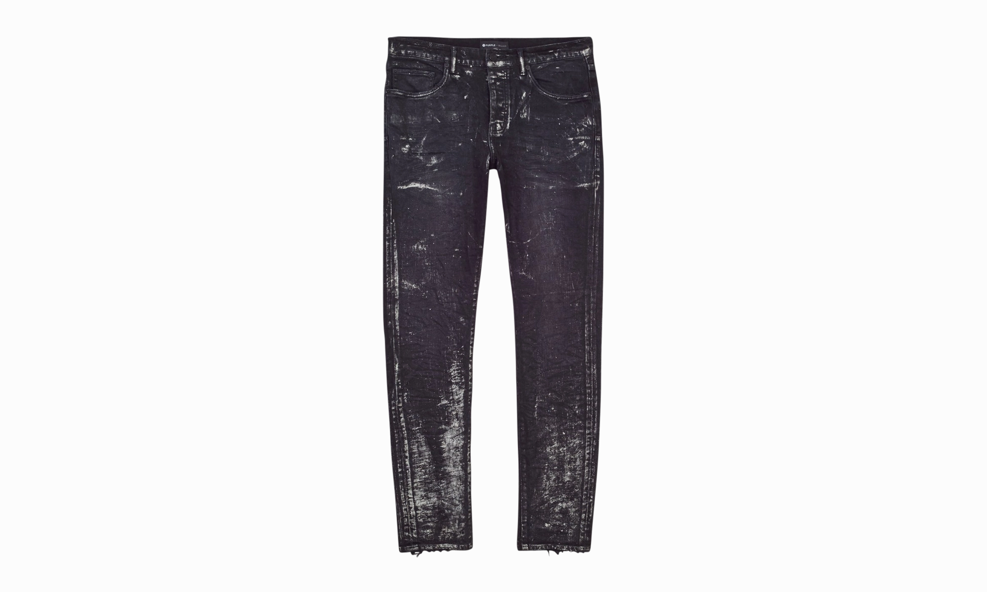 Smooth Breathable Wash Silver Oil Coated Skinny Jeans "Black"