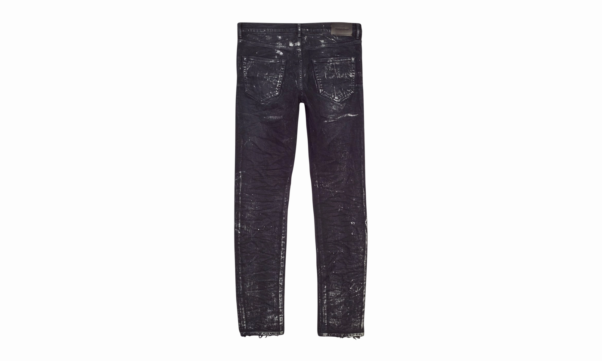 Distressed Details Wash Silver Oil Coated Skinny Jeans "Black"