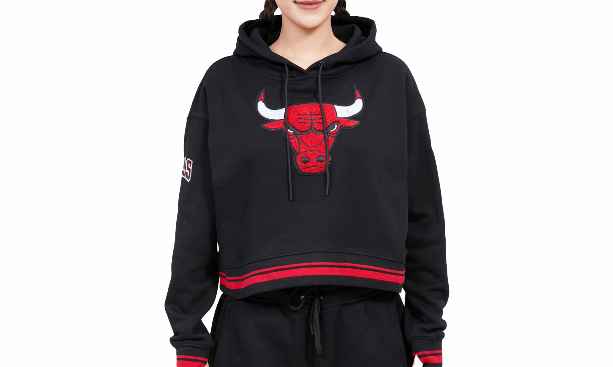Chicago Bulls Retro Classic Cropped P/O Women's Hoodie "Black"